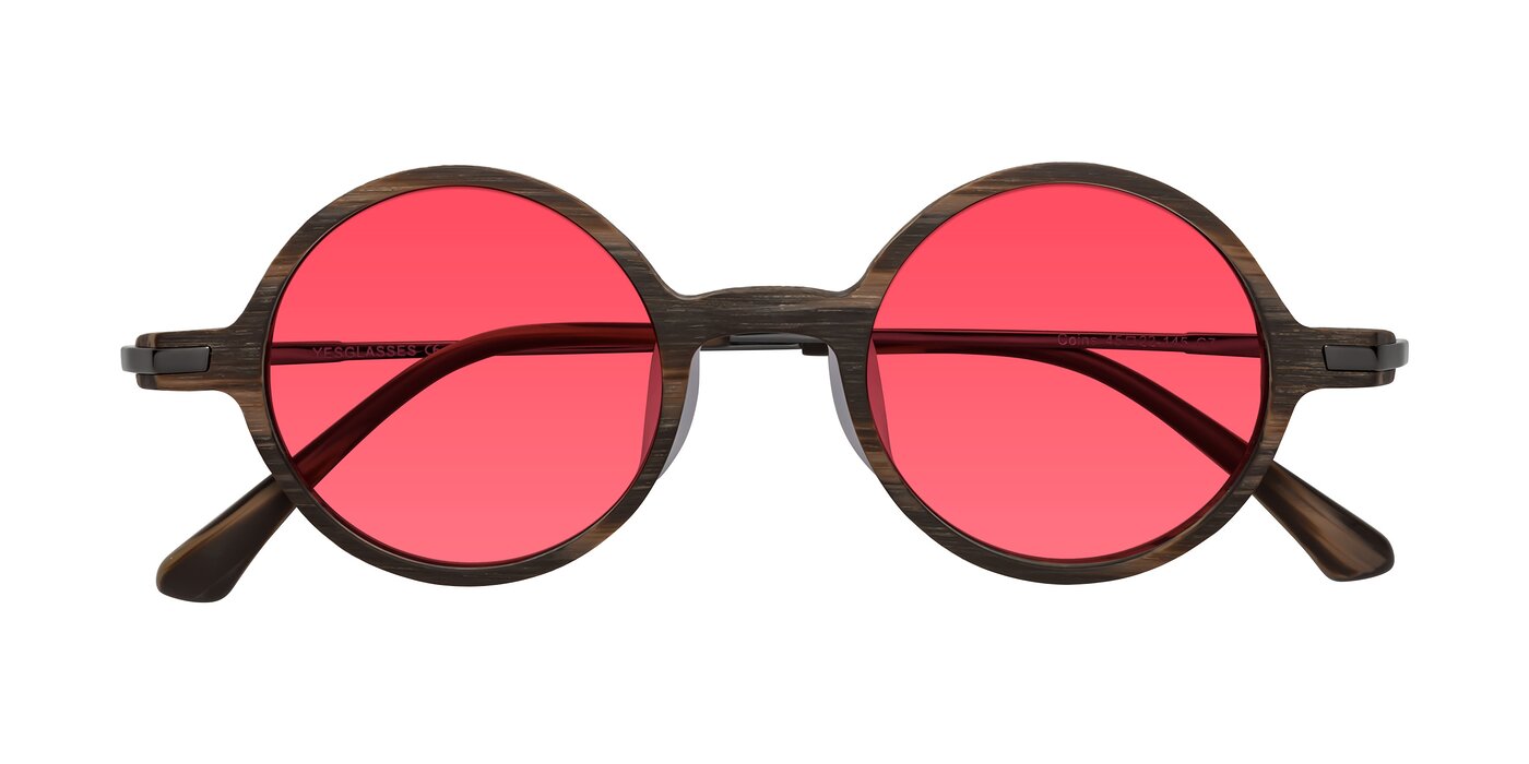 Coins - Brown Woodgrain Tinted Sunglasses