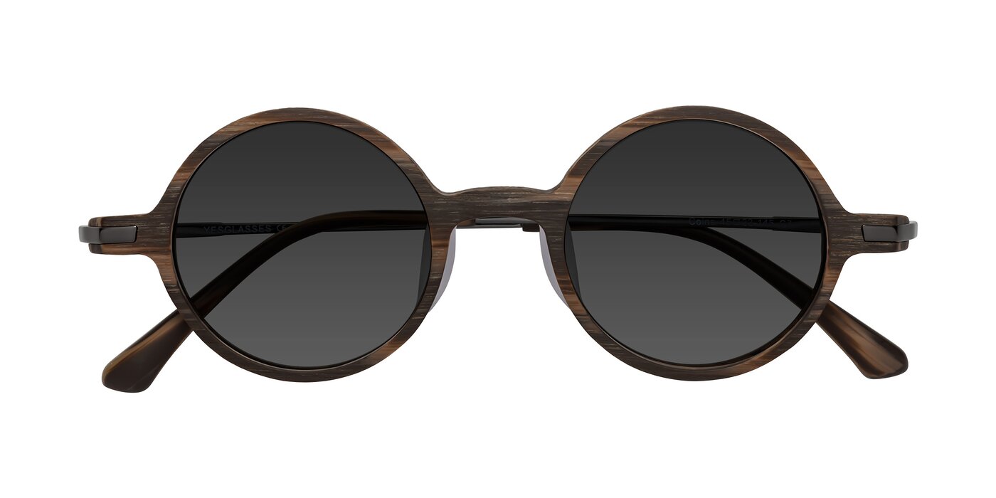 Coins - Brown Woodgrain Tinted Sunglasses