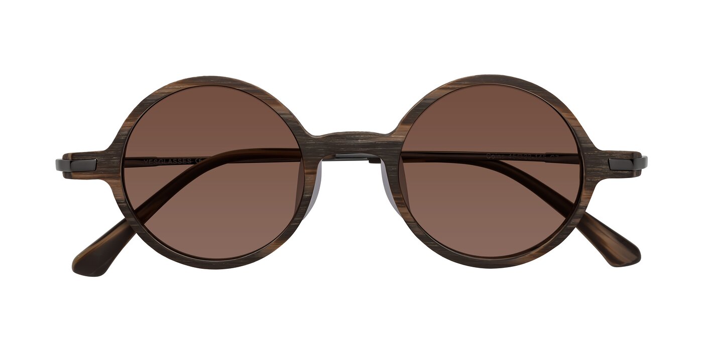 Coins - Brown Woodgrain Tinted Sunglasses