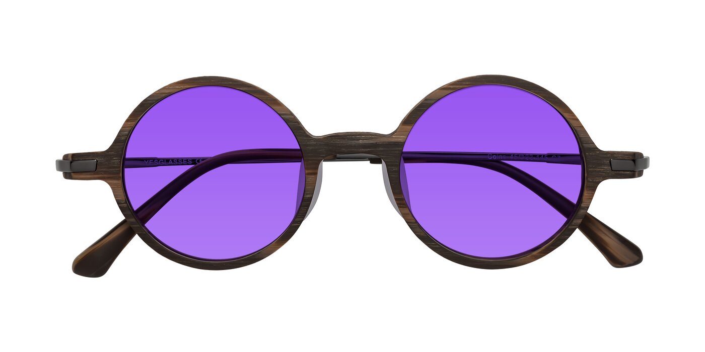 Coins - Brown Woodgrain Tinted Sunglasses