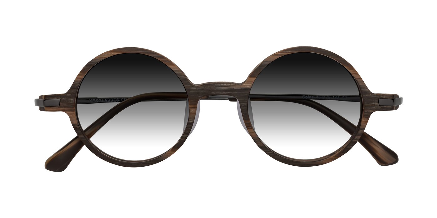 Coins - Brown Woodgrain Gradient Sunglasses