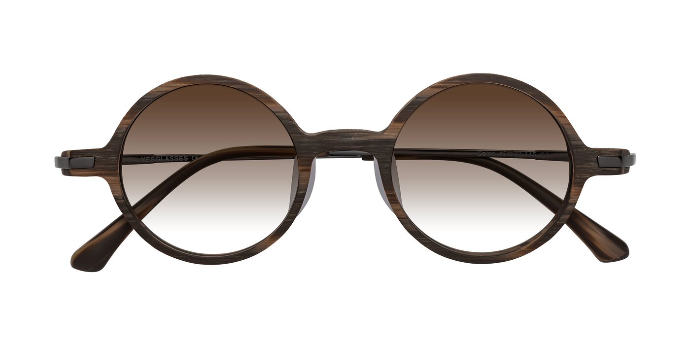 Coins - Brown Woodgrain Gradient Sunglasses