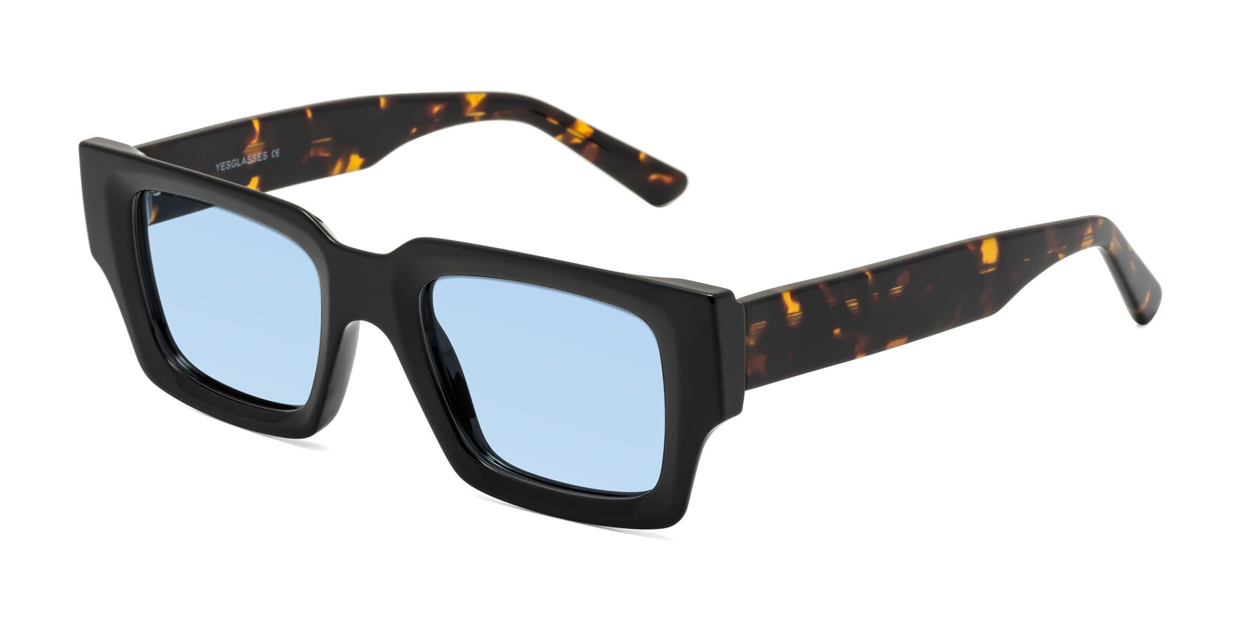 Angle of Iceberg in Black-Tortoise with Light Blue Tinted Lenses