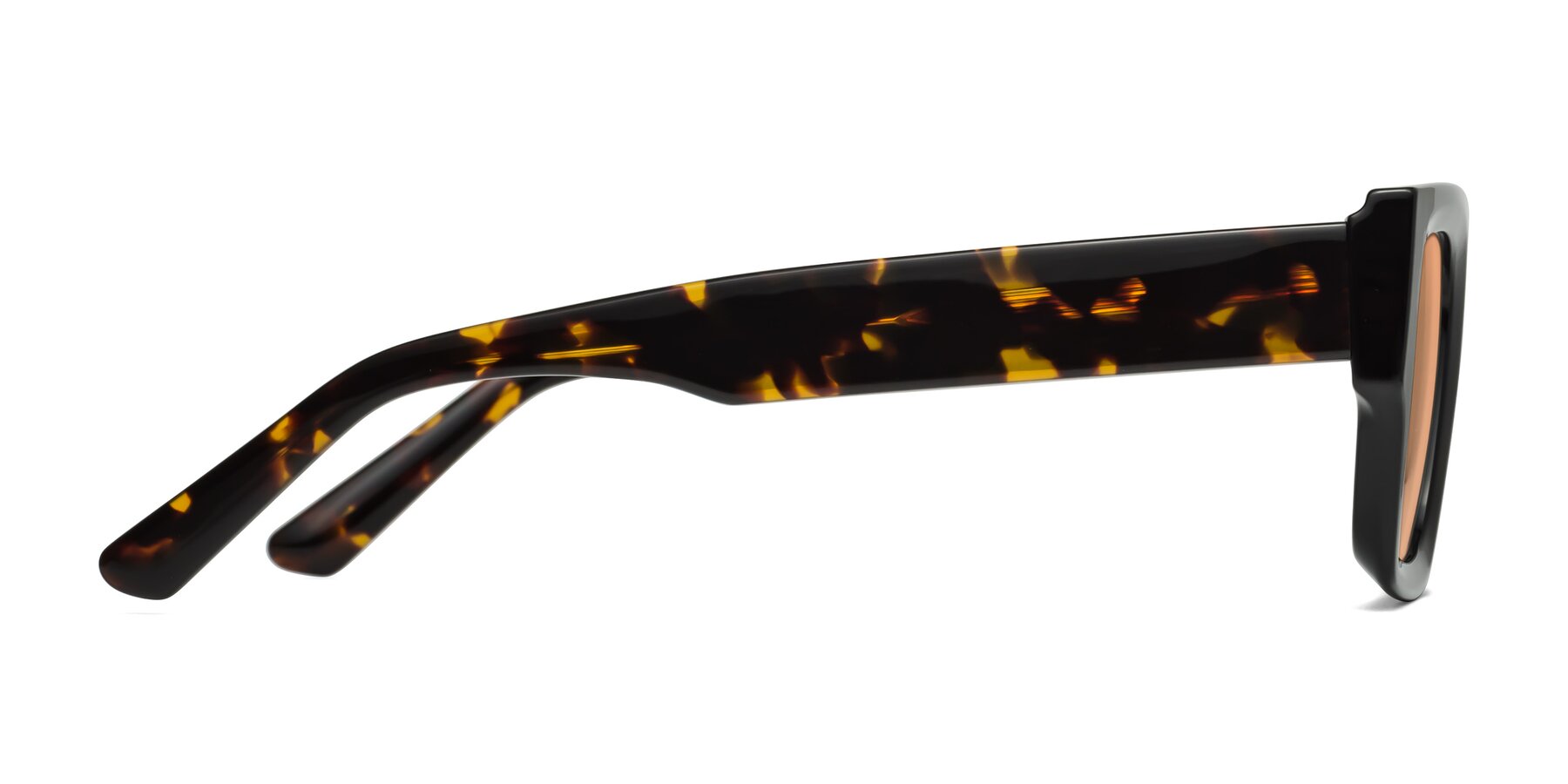 Side of Iceberg in Black-Tortoise with Light Orange Tinted Lenses