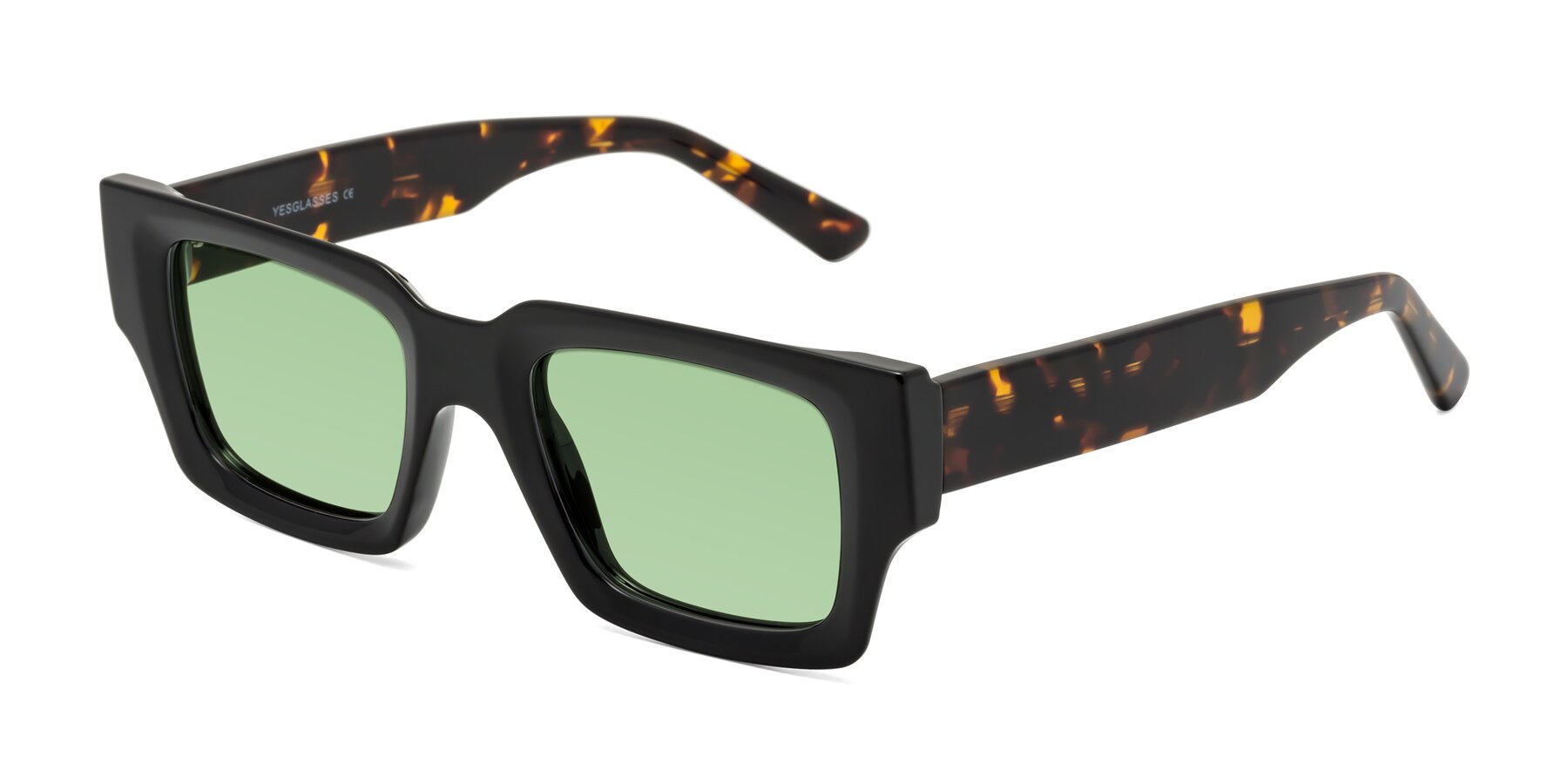 Angle of Iceberg in Black-Tortoise with Medium Green Tinted Lenses