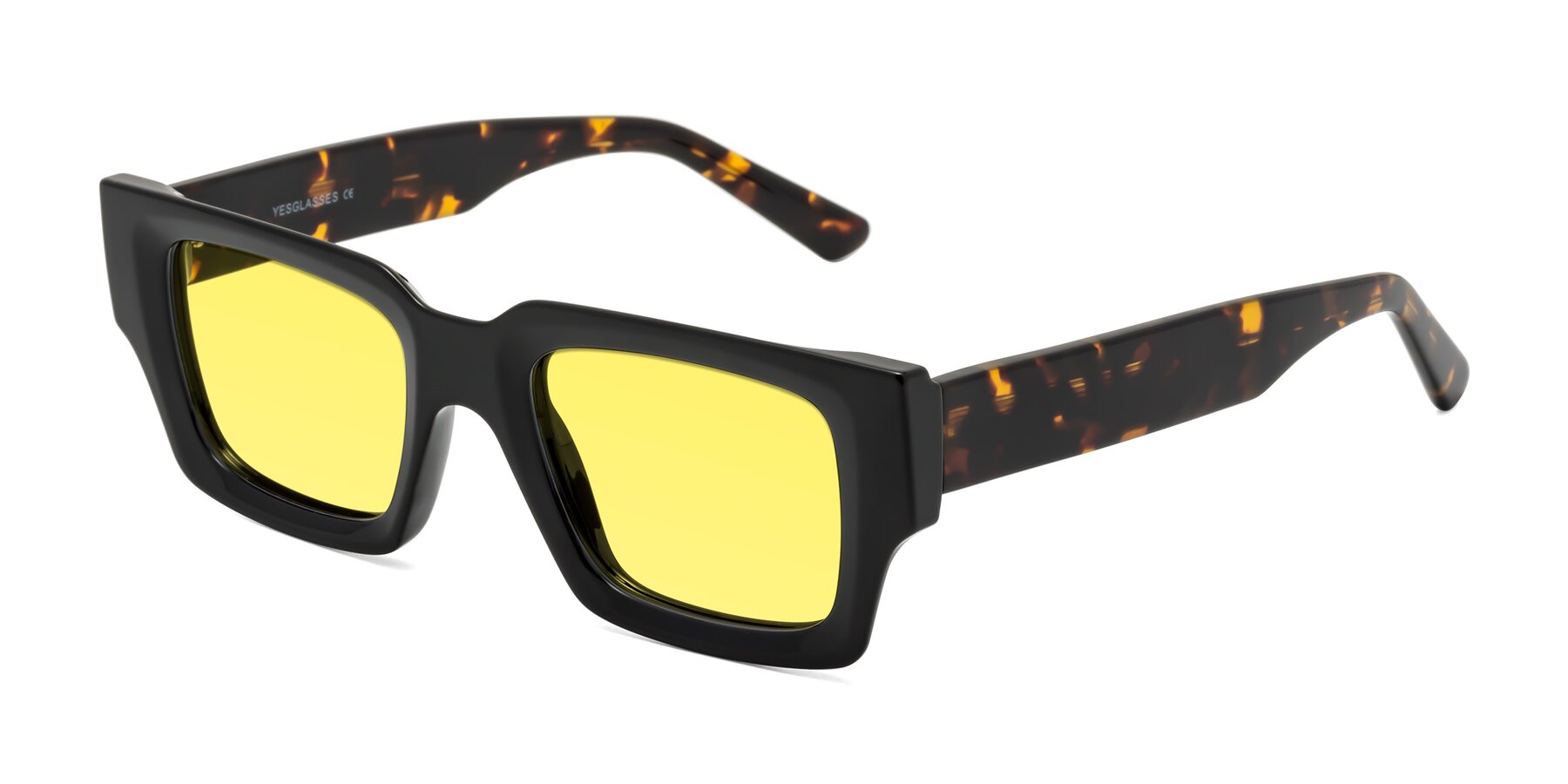 Angle of Iceberg in Black-Tortoise with Medium Yellow Tinted Lenses