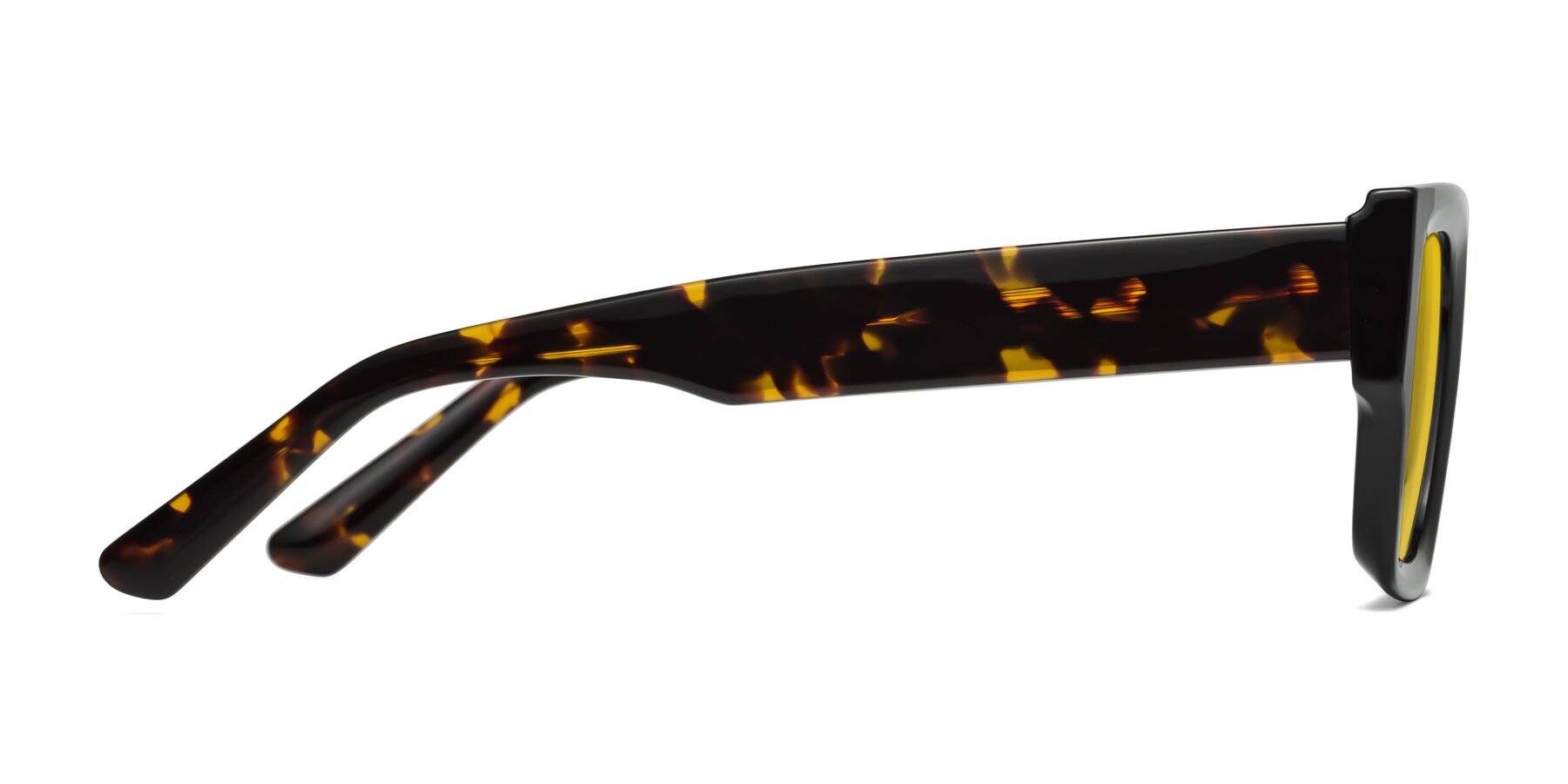 Side of Iceberg in Black-Tortoise with Yellow Tinted Lenses