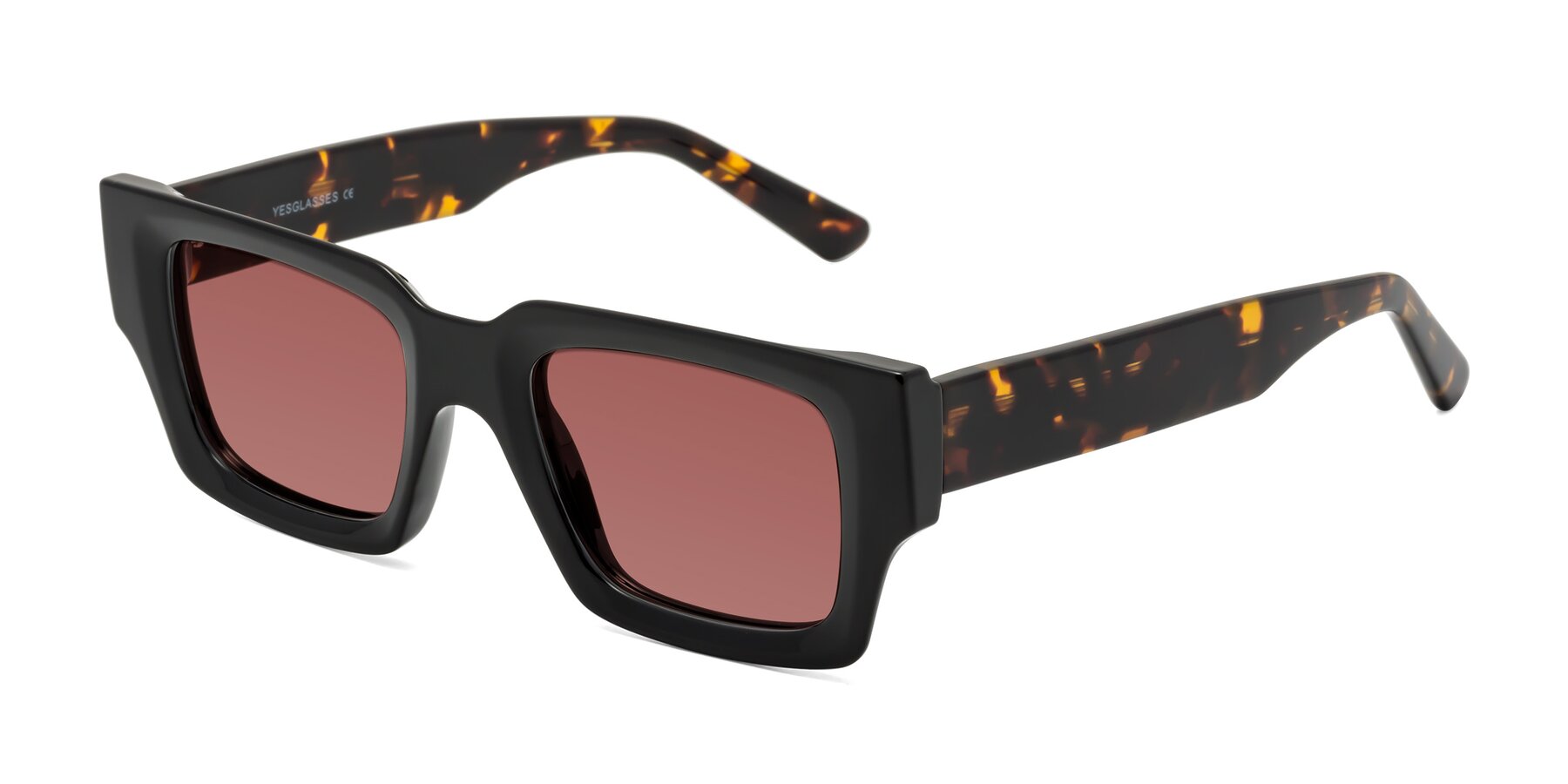 Angle of Iceberg in Black-Tortoise with Garnet Tinted Lenses