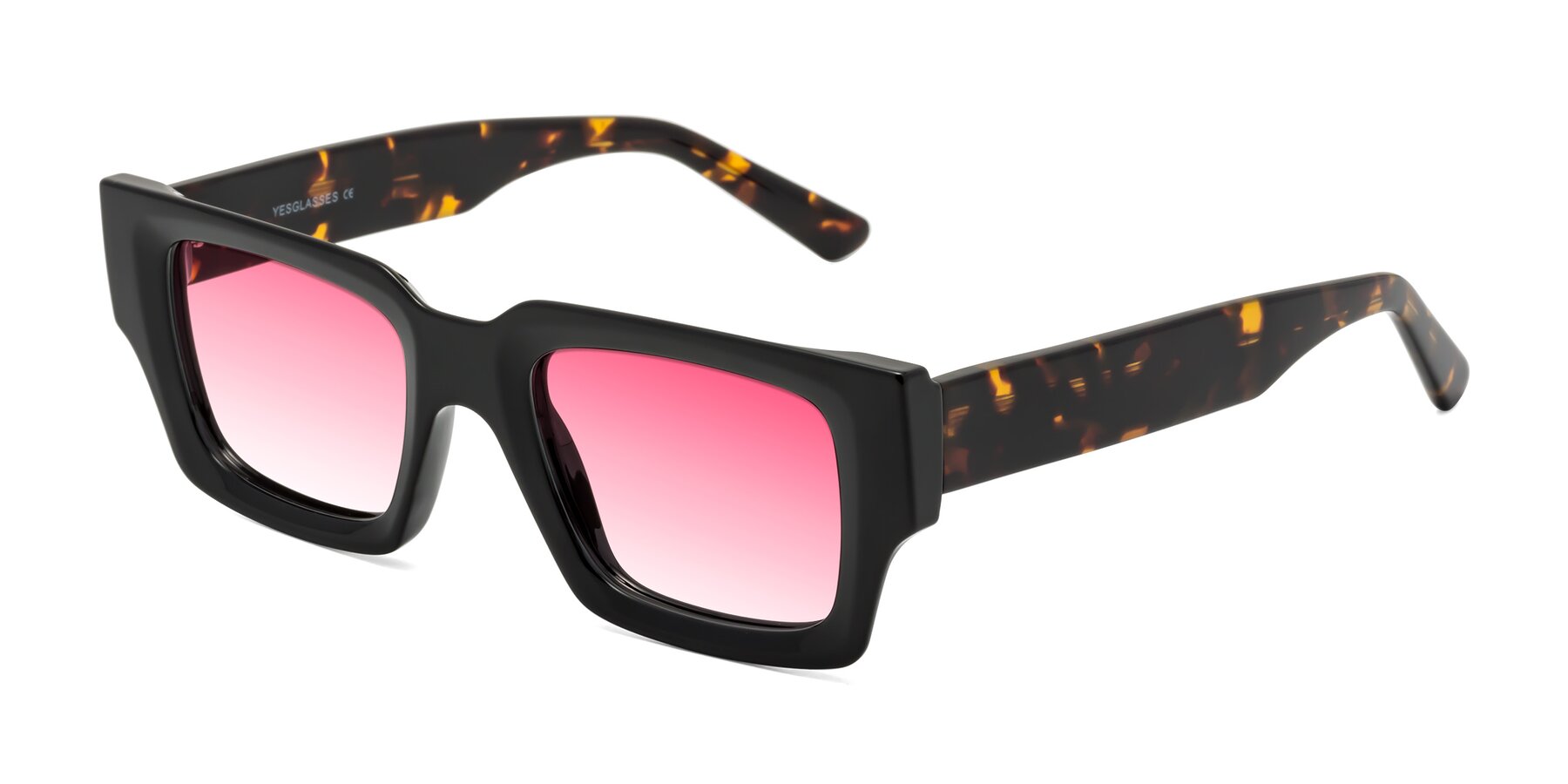 Angle of Iceberg in Black-Tortoise with Pink Gradient Lenses