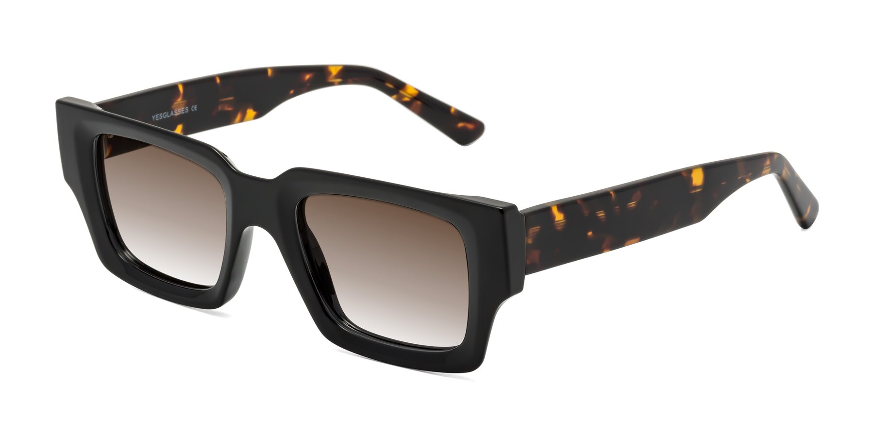 Angle of Iceberg in Black-Tortoise with Brown Gradient Lenses