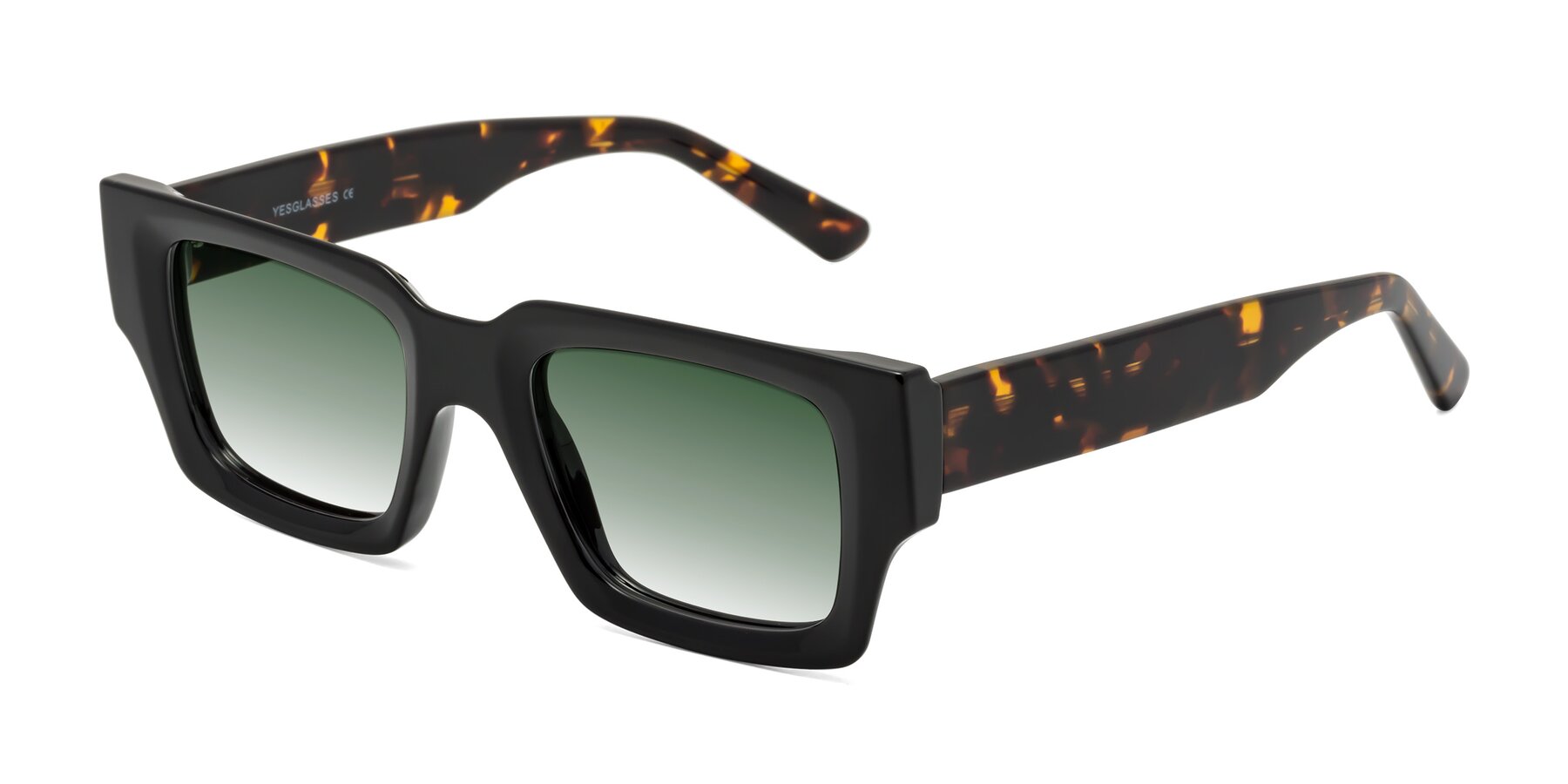 Angle of Iceberg in Black-Tortoise with Green Gradient Lenses