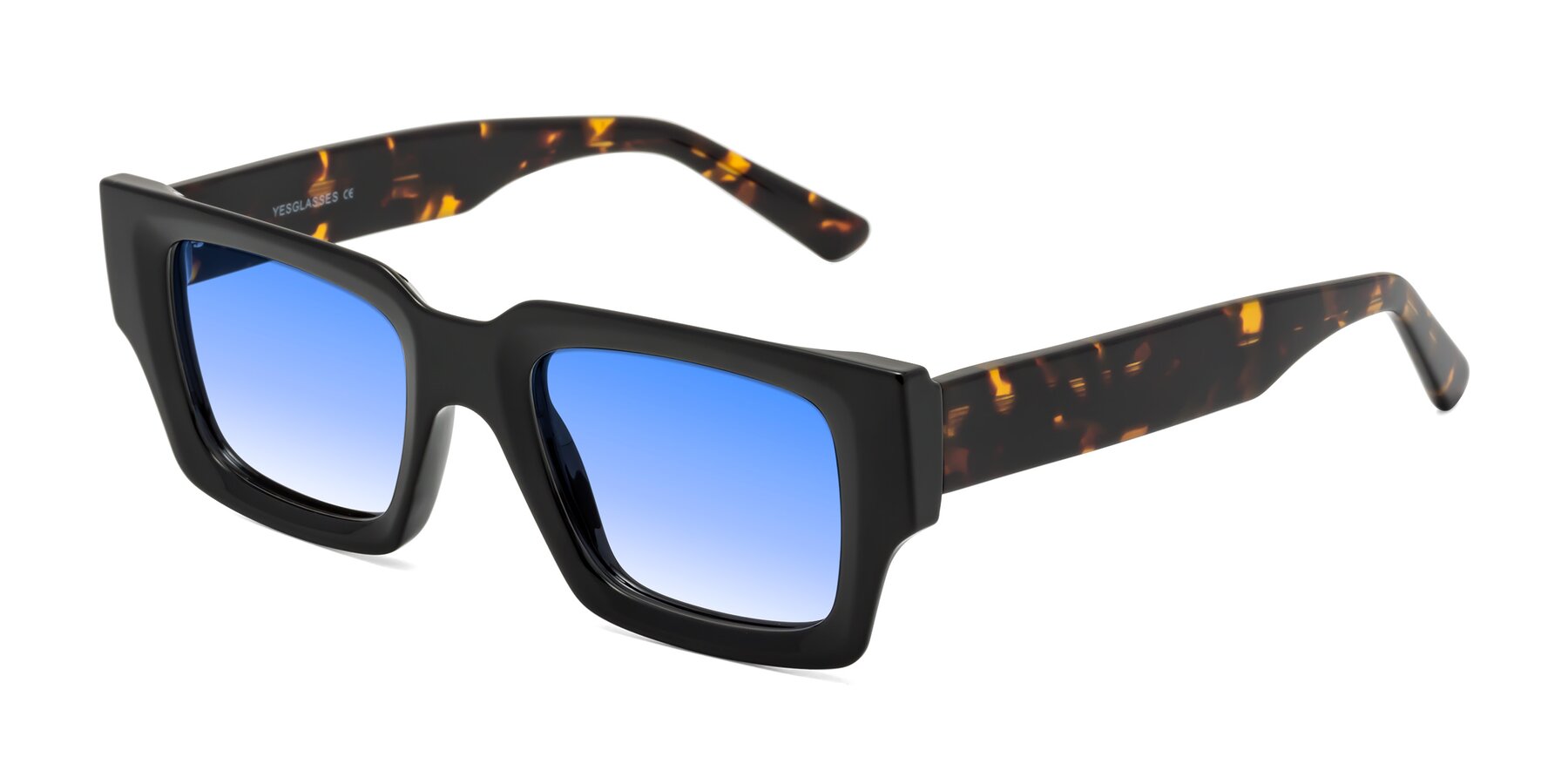 Angle of Iceberg in Black-Tortoise with Blue Gradient Lenses