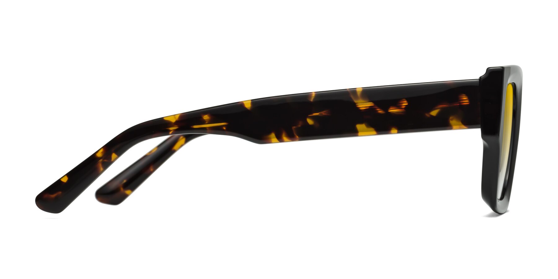 Side of Iceberg in Black-Tortoise with Yellow Gradient Lenses