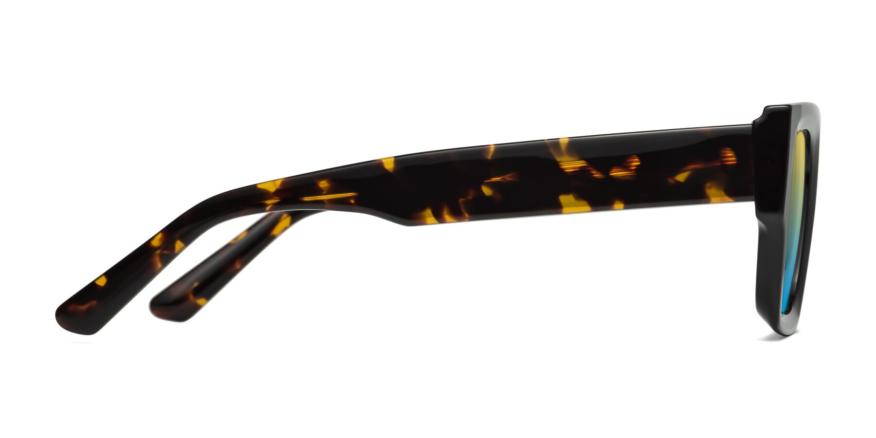 Side of Iceberg in Black-Tortoise with Yellow / Blue Gradient Lenses