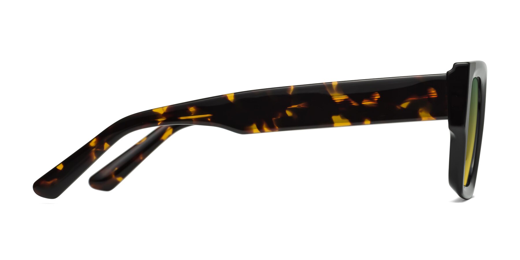 Side of Iceberg in Black-Tortoise with Green / Yellow Gradient Lenses