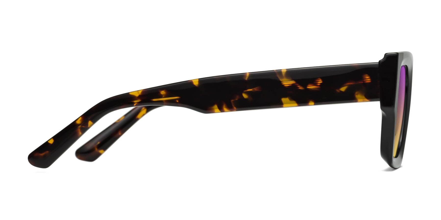 Side of Iceberg in Black-Tortoise with Purple / Yellow Gradient Lenses