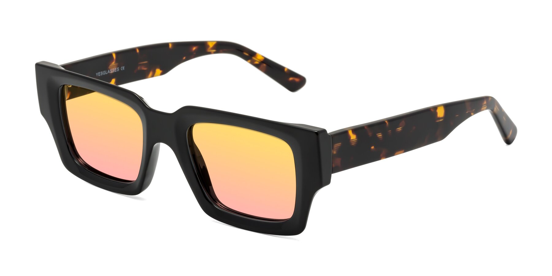 Angle of Iceberg in Black-Tortoise with Yellow / Pink Gradient Lenses