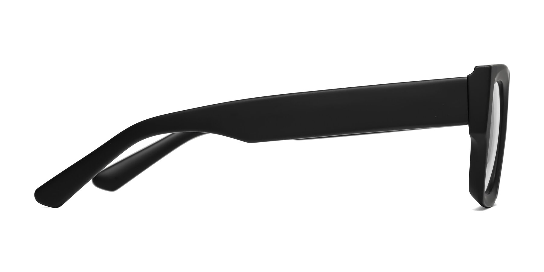 Side of Iceberg in Matte Black with Clear Eyeglass Lenses