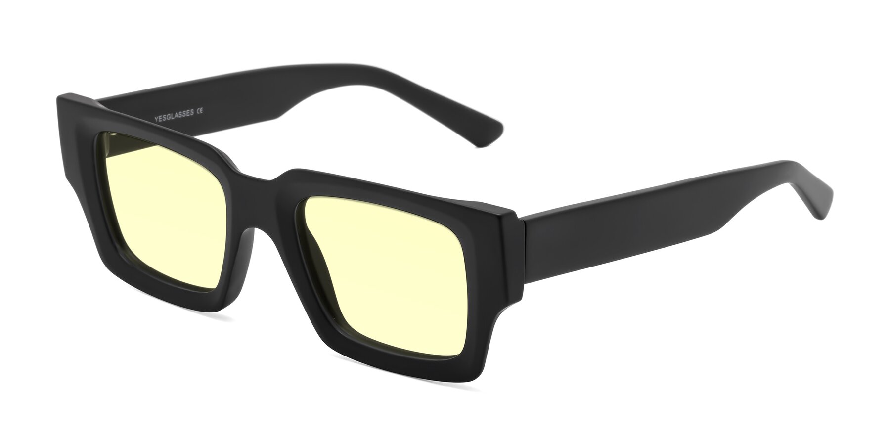 Angle of Iceberg in Matte Black with Light Yellow Tinted Lenses