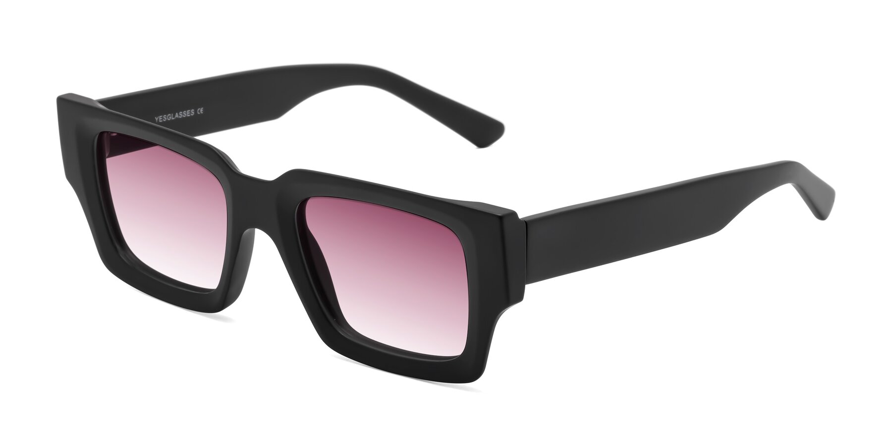 Angle of Iceberg in Matte Black with Wine Gradient Lenses