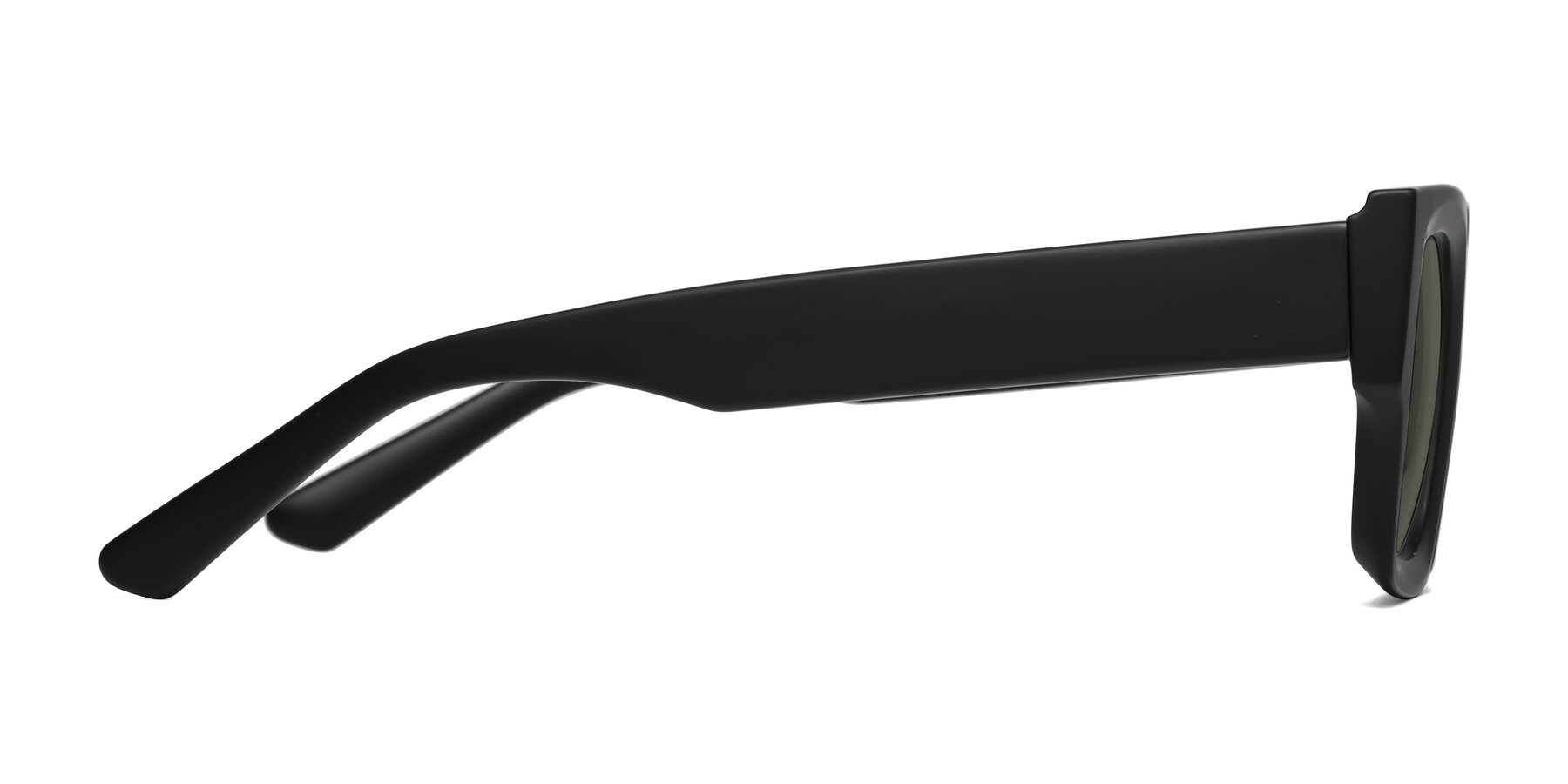 Side of Iceberg in Matte Black with Gray Polarized Lenses