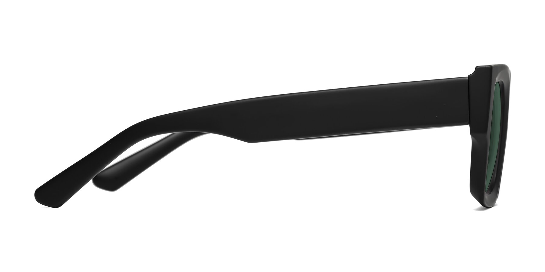 Side of Iceberg in Matte Black with Green Polarized Lenses