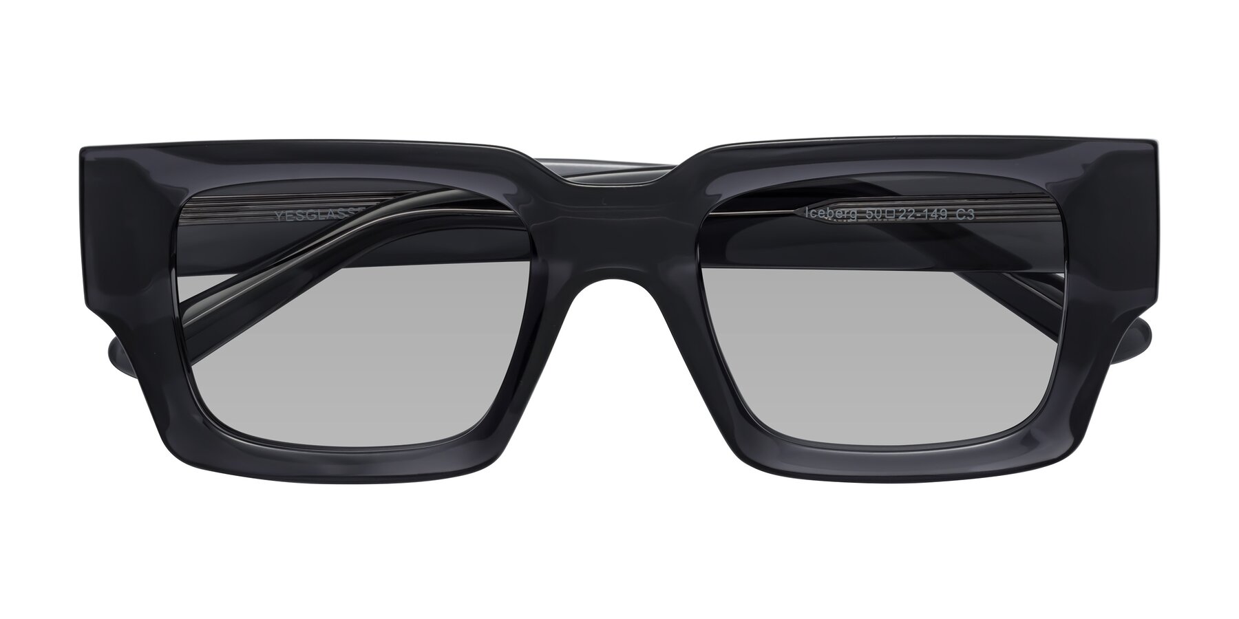 Folded Front of Iceberg in Dark Gray with Light Gray Tinted Lenses