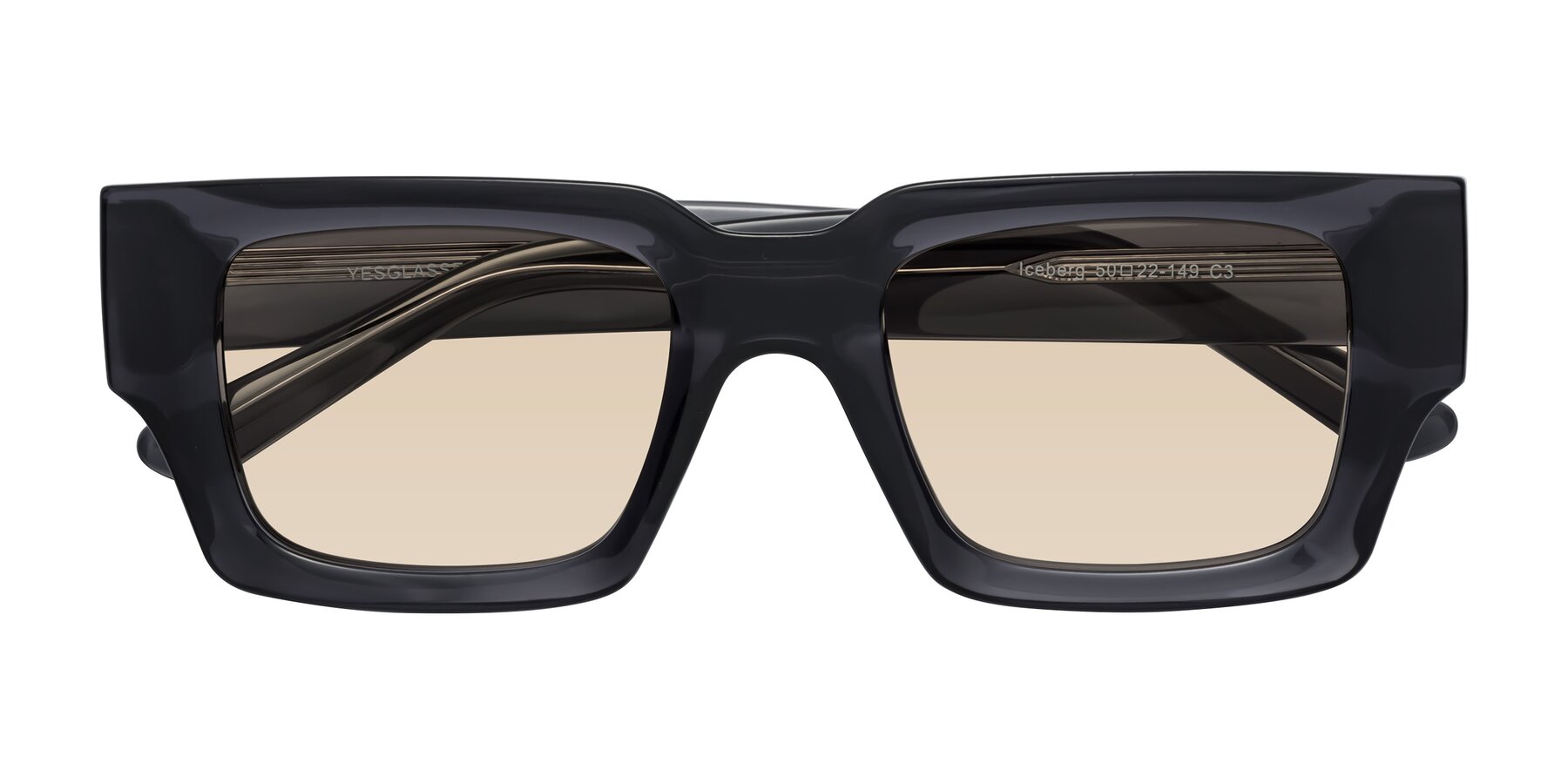 Folded Front of Iceberg in Dark Gray with Light Brown Tinted Lenses