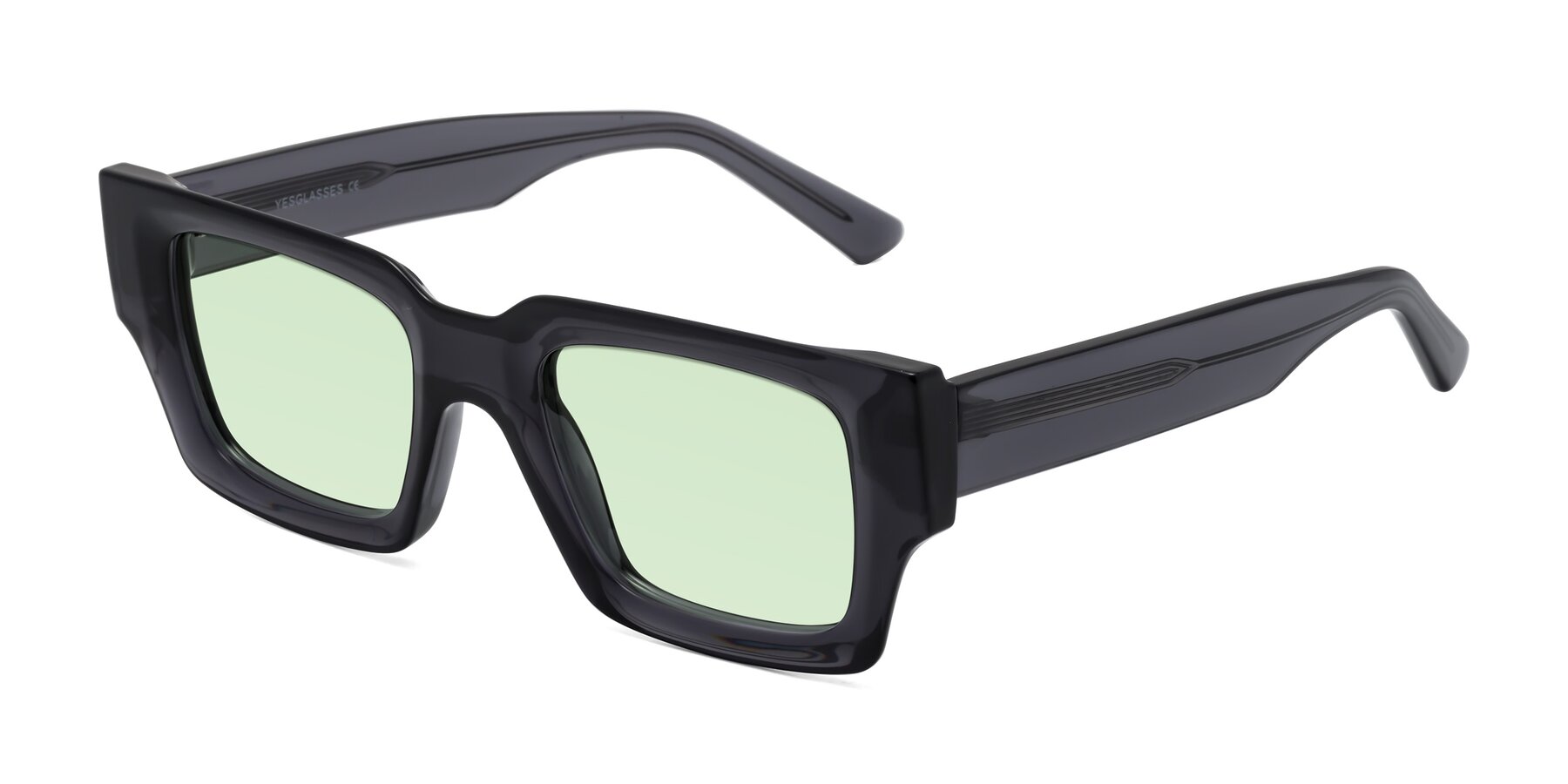 Angle of Iceberg in Dark Gray with Light Green Tinted Lenses