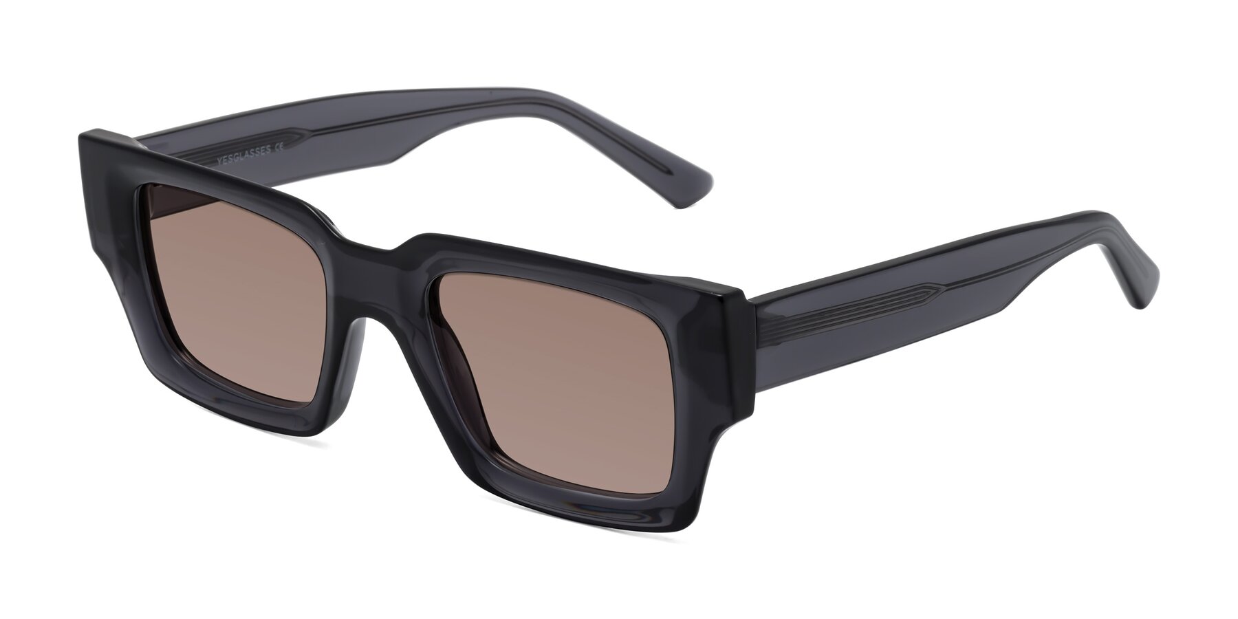 Angle of Iceberg in Dark Gray with Medium Brown Tinted Lenses