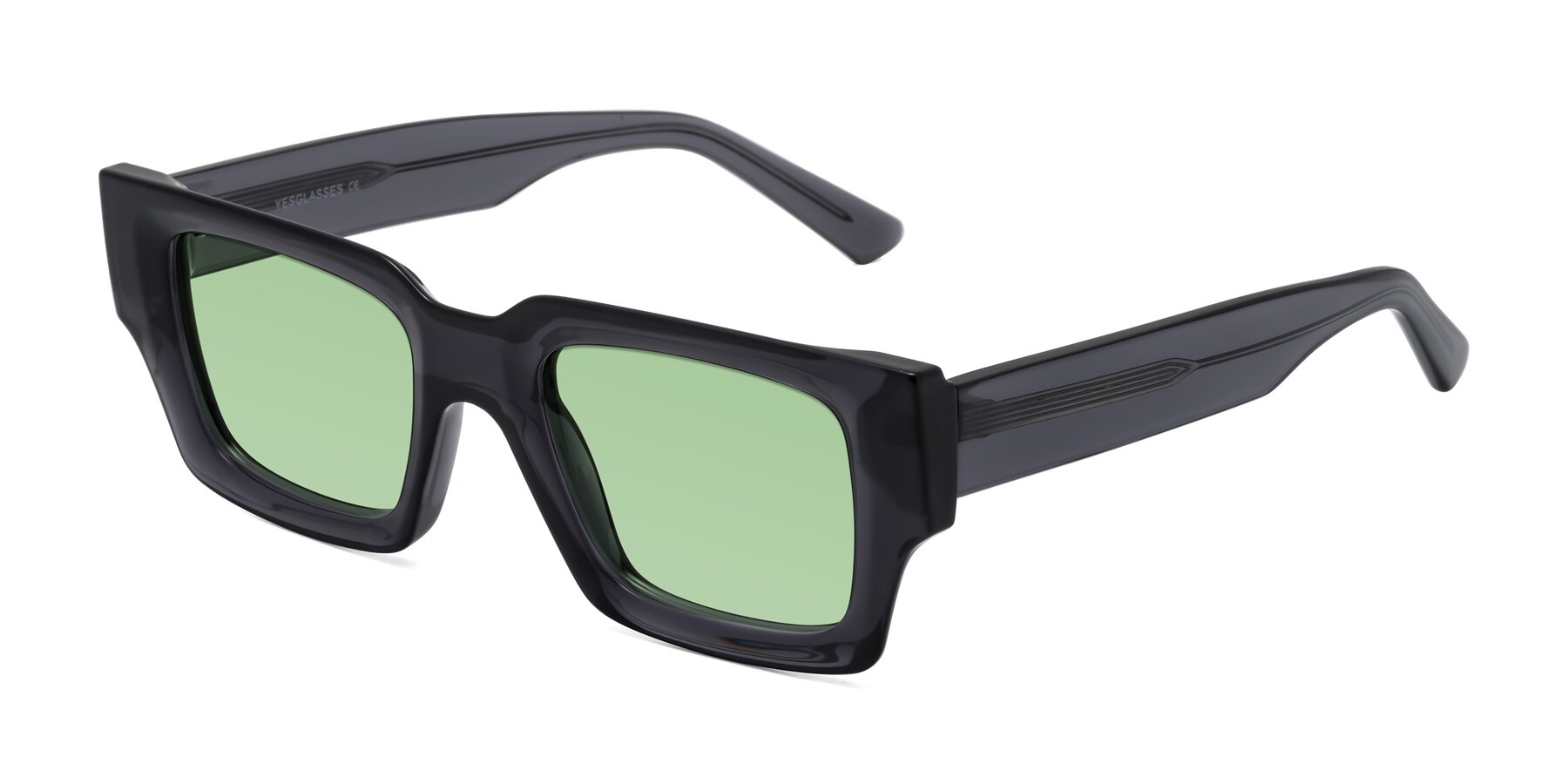 Angle of Iceberg in Dark Gray with Medium Green Tinted Lenses