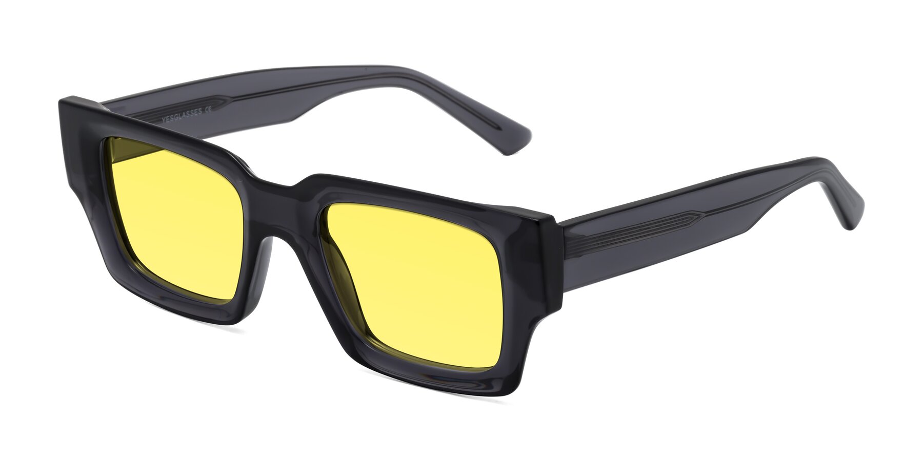 Angle of Iceberg in Dark Gray with Medium Yellow Tinted Lenses