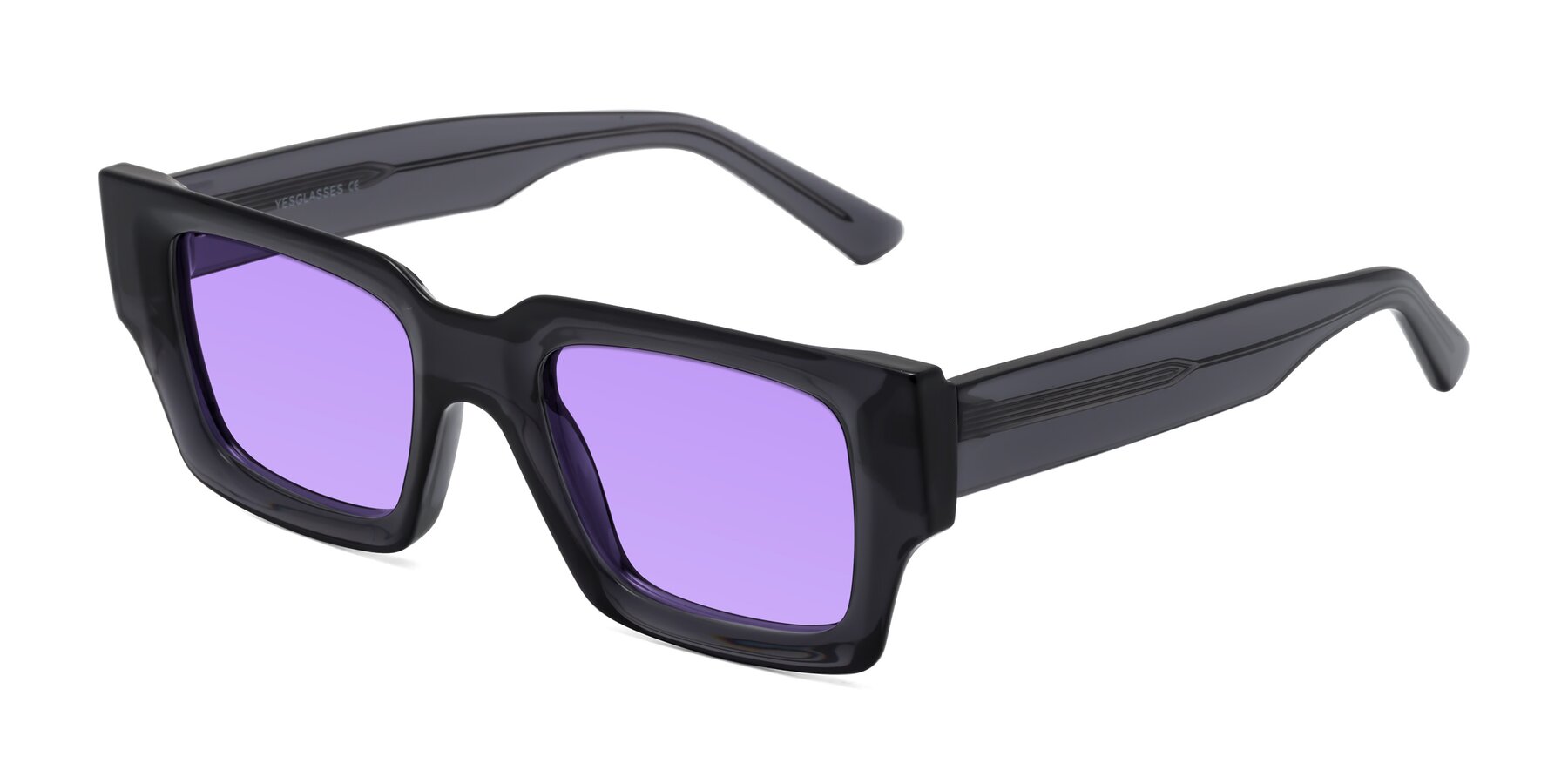 Angle of Iceberg in Dark Gray with Medium Purple Tinted Lenses