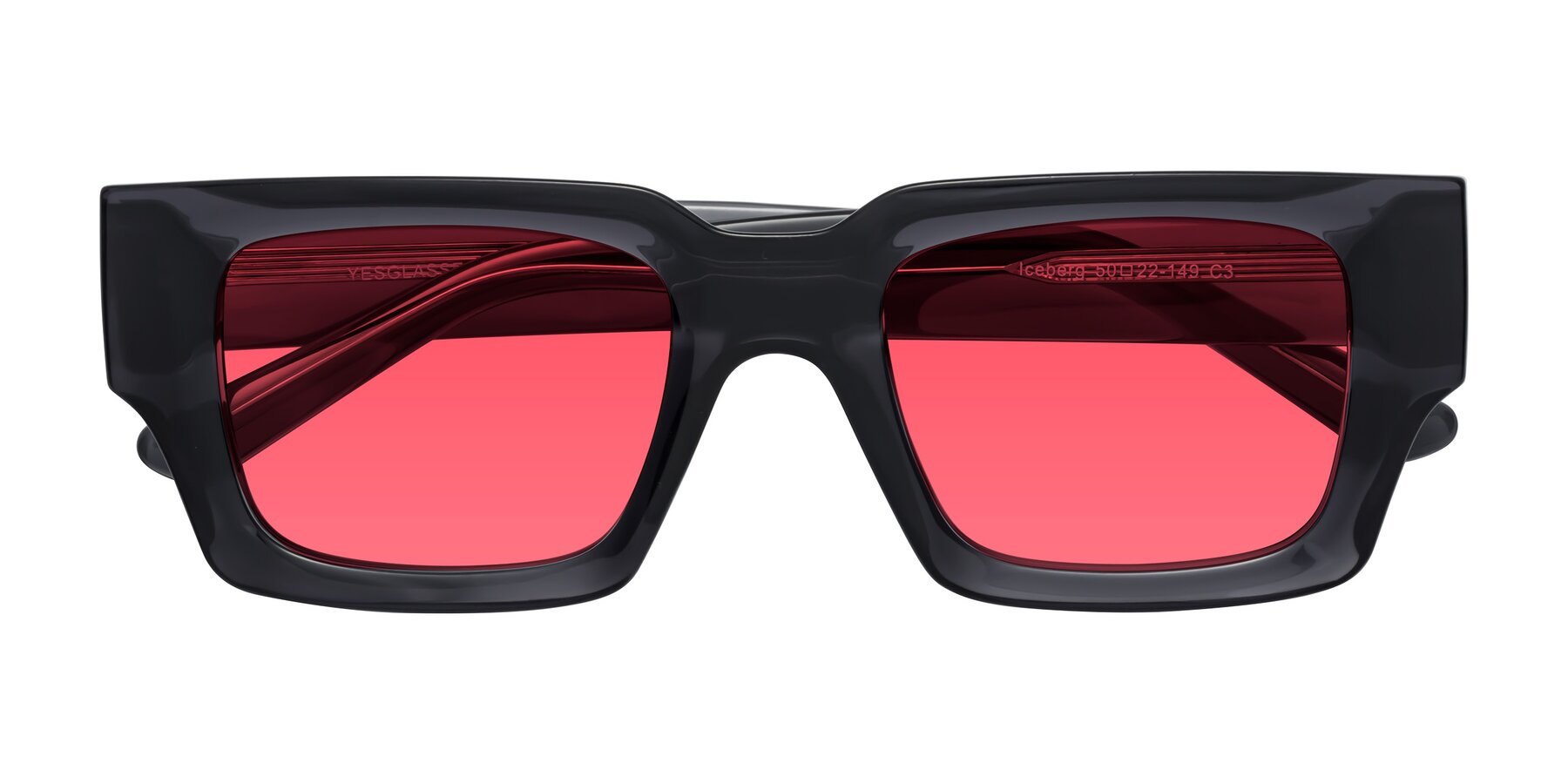 Folded Front of Iceberg in Dark Gray with Red Tinted Lenses