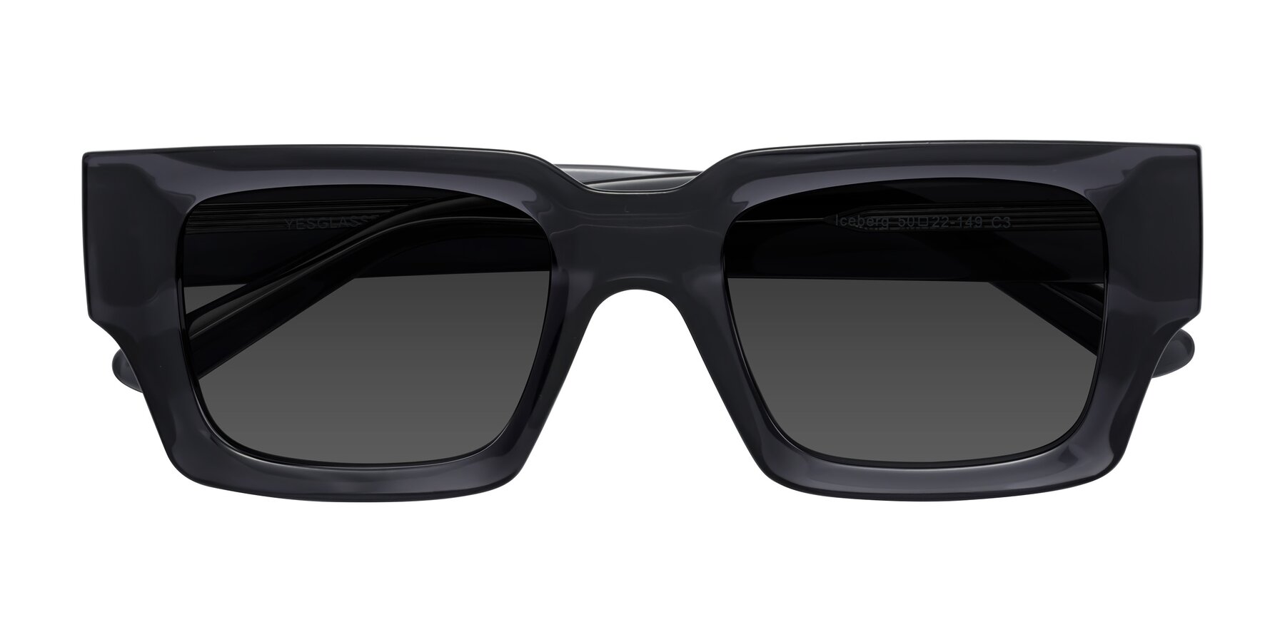 Folded Front of Iceberg in Dark Gray with Gray Tinted Lenses