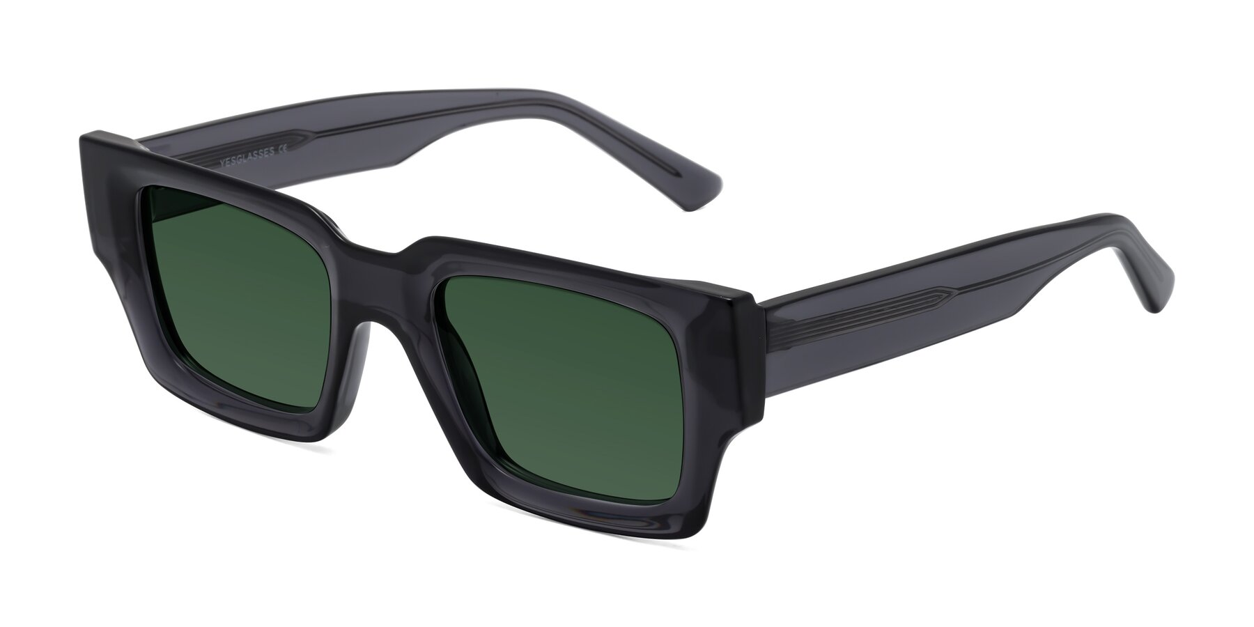 Angle of Iceberg in Dark Gray with Green Tinted Lenses