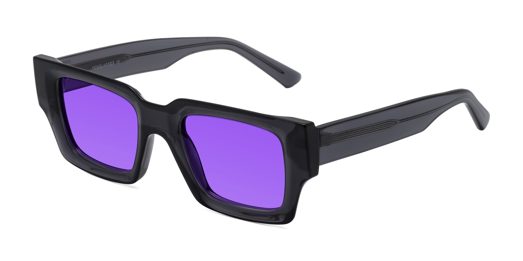 Angle of Iceberg in Dark Gray with Purple Tinted Lenses