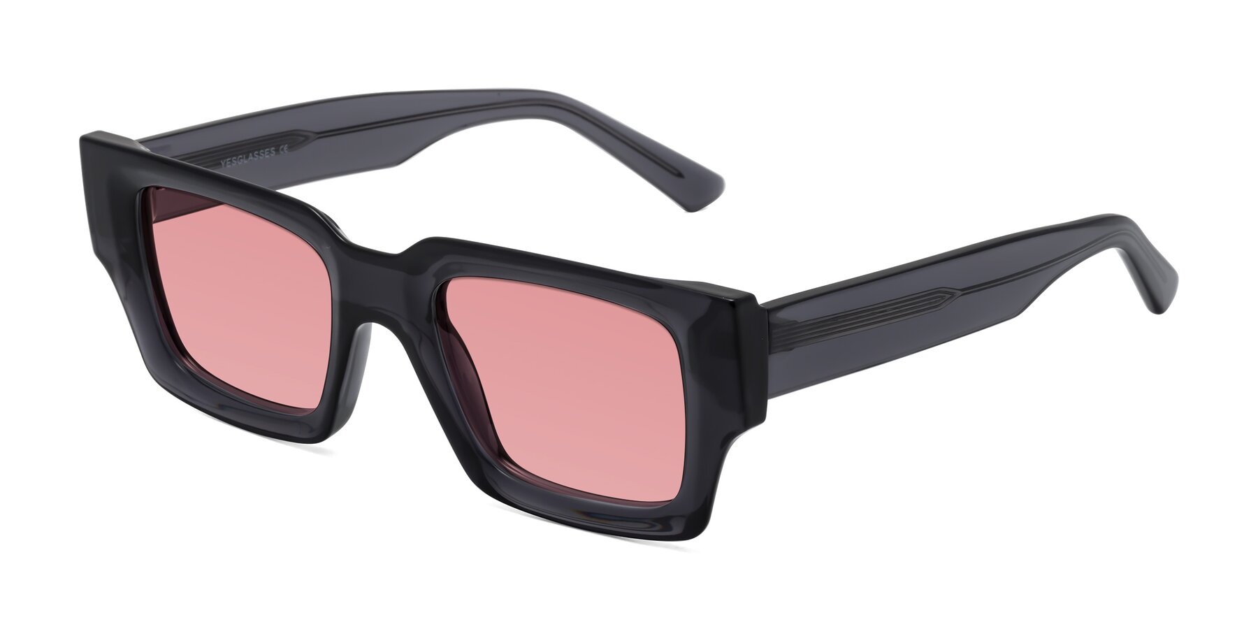 Angle of Iceberg in Dark Gray with Medium Garnet Tinted Lenses