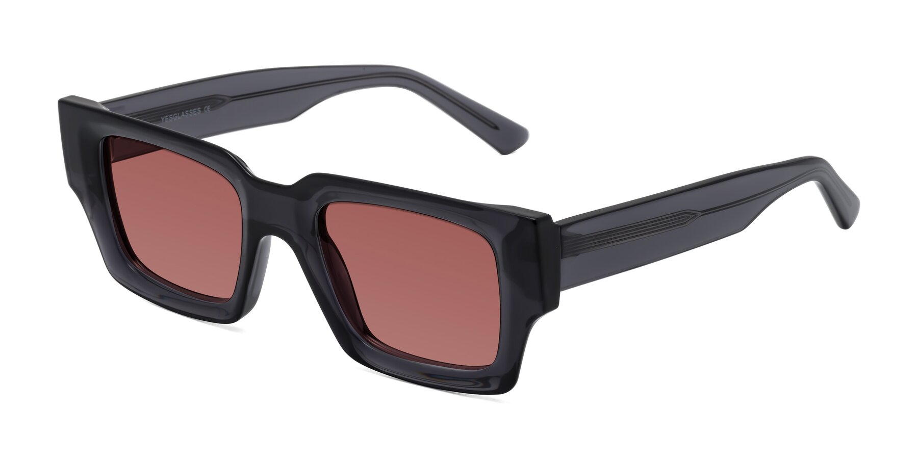 Angle of Iceberg in Dark Gray with Garnet Tinted Lenses