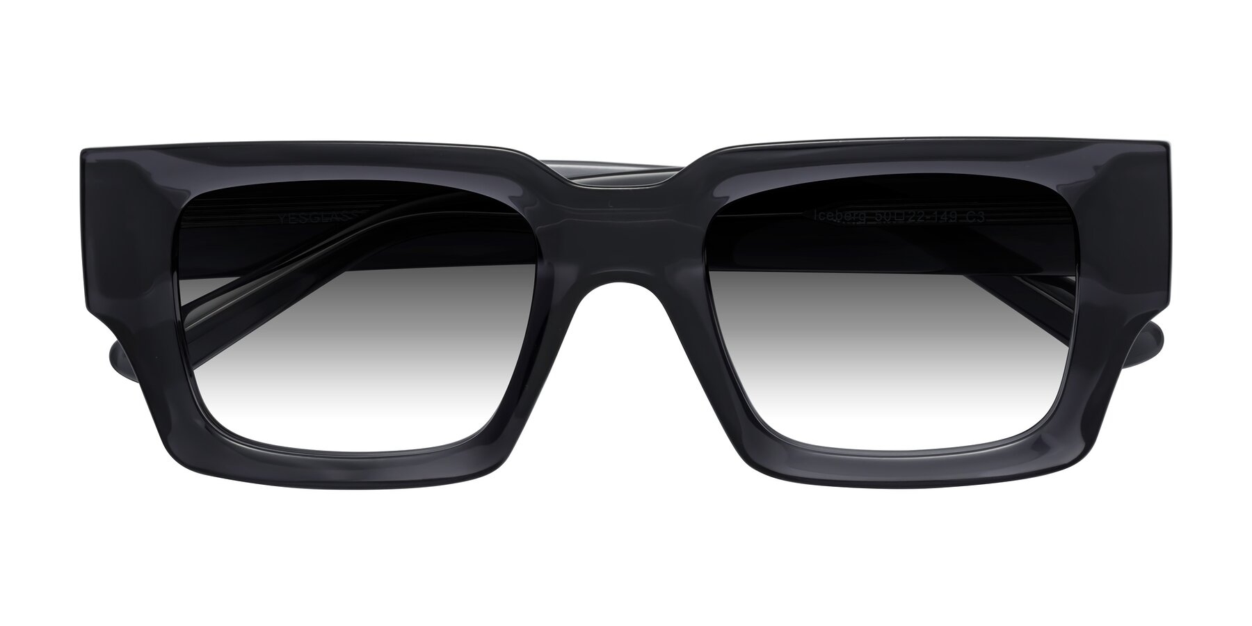 Folded Front of Iceberg in Dark Gray with Gray Gradient Lenses