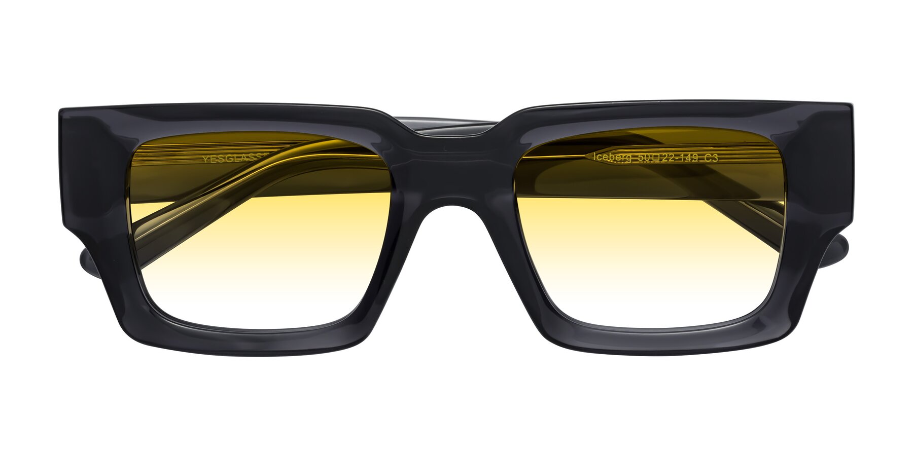 Folded Front of Iceberg in Dark Gray with Yellow Gradient Lenses