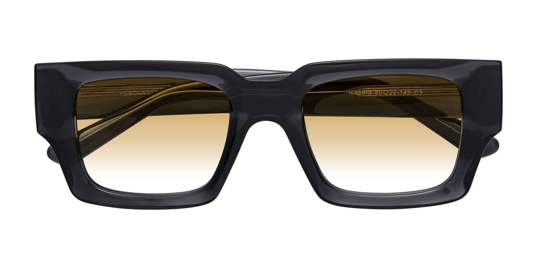 Folded Front of Iceberg in Dark Gray with Champagne Gradient Lenses