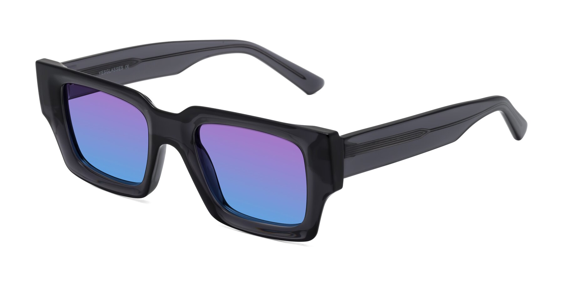 Angle of Iceberg in Dark Gray with Purple / Blue Gradient Lenses