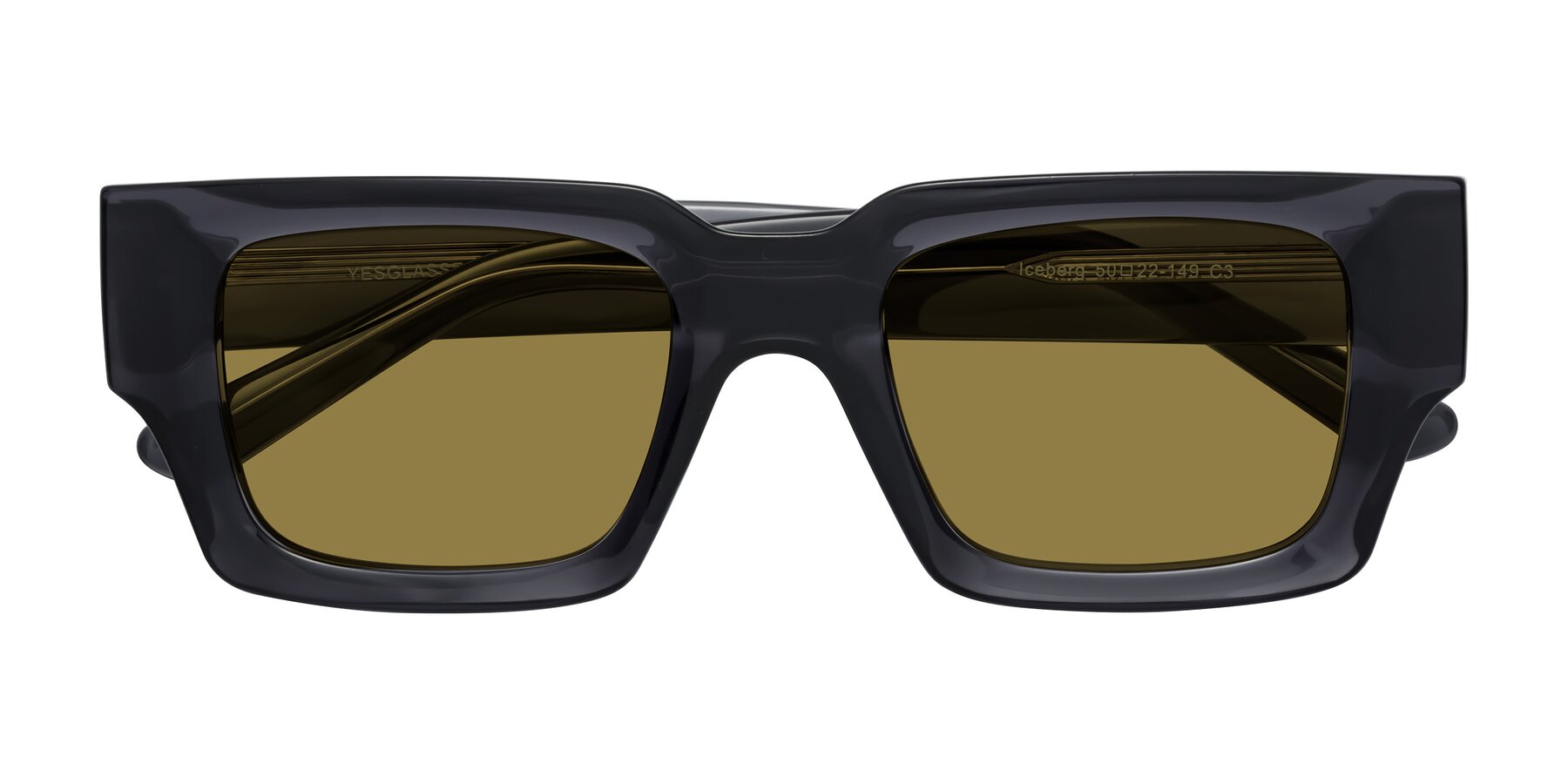 Folded Front of Iceberg in Dark Gray with Brown Polarized Lenses