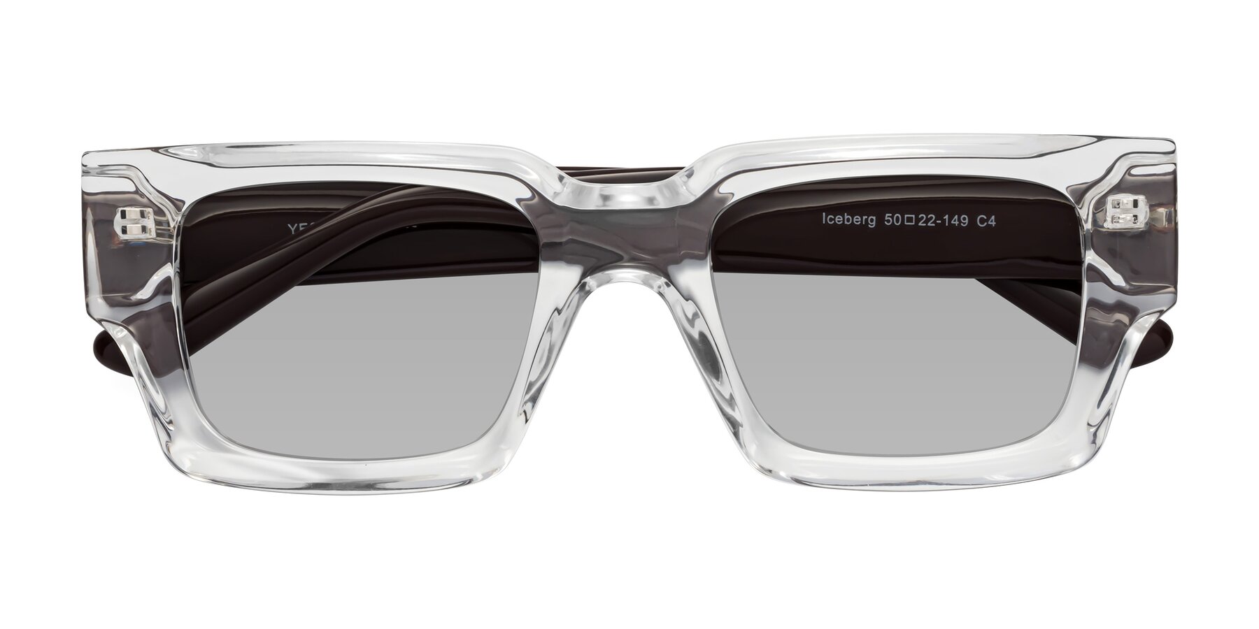 Folded Front of Iceberg in Clear-Chocolate with Light Gray Tinted Lenses