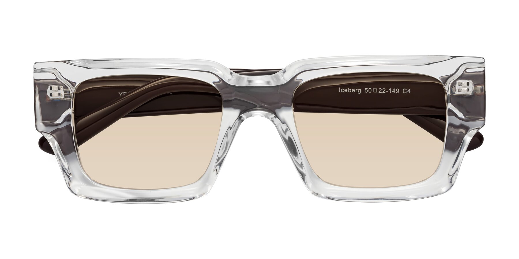 Folded Front of Iceberg in Clear-Chocolate with Light Brown Tinted Lenses