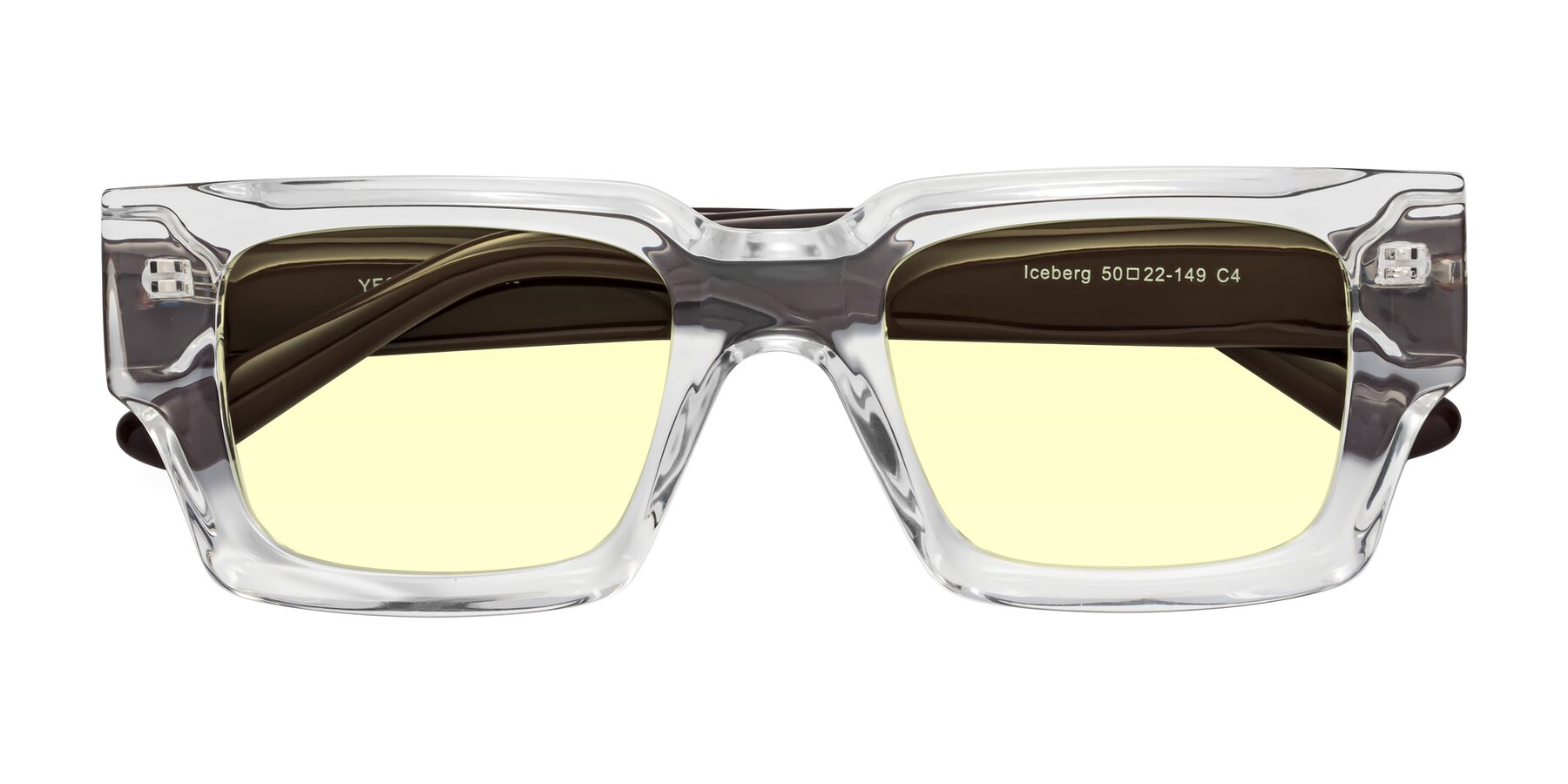 Folded Front of Iceberg in Clear-Chocolate with Light Yellow Tinted Lenses