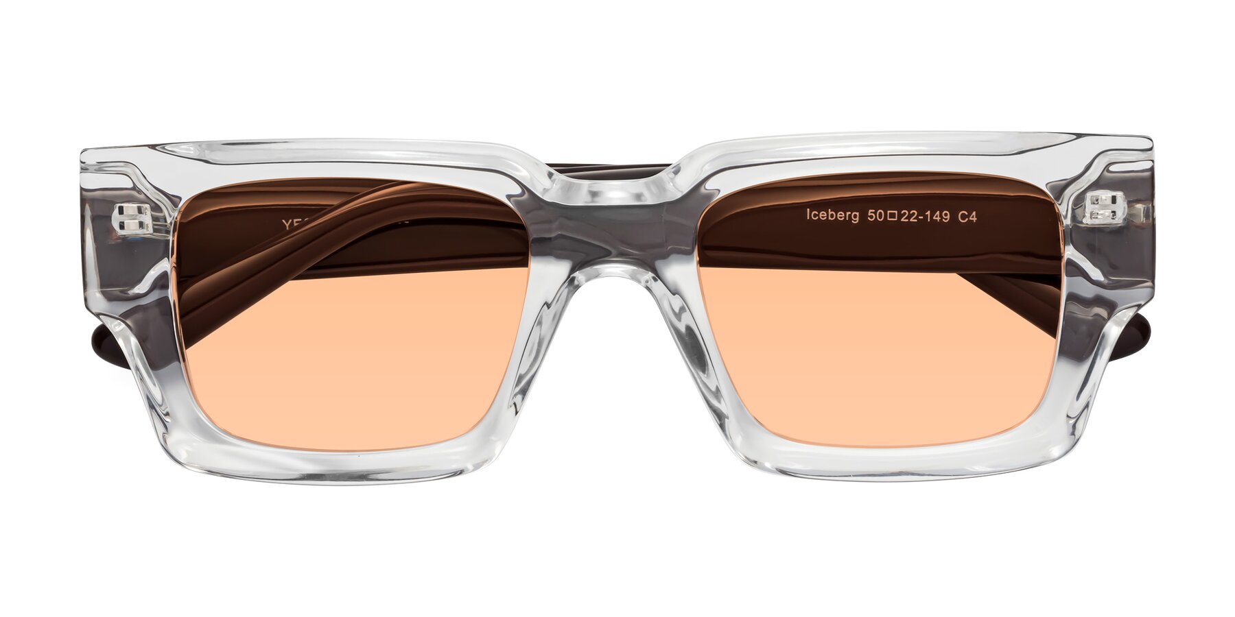 Folded Front of Iceberg in Clear-Chocolate with Light Orange Tinted Lenses