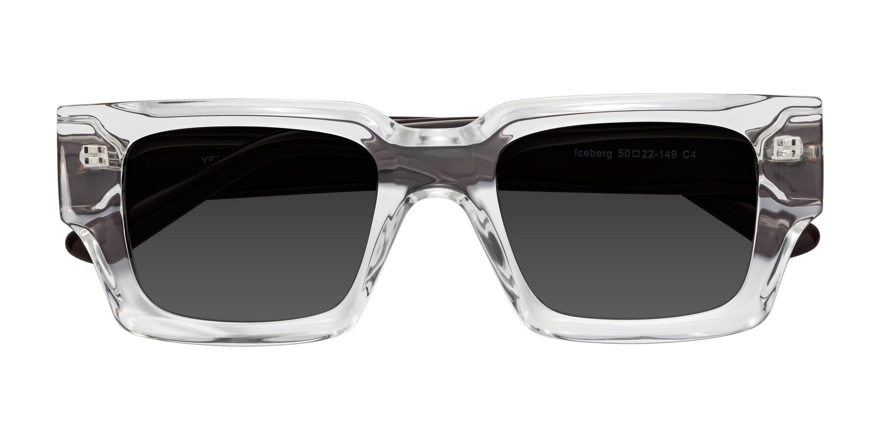 Folded Front of Iceberg in Clear-Chocolate with Gray Tinted Lenses