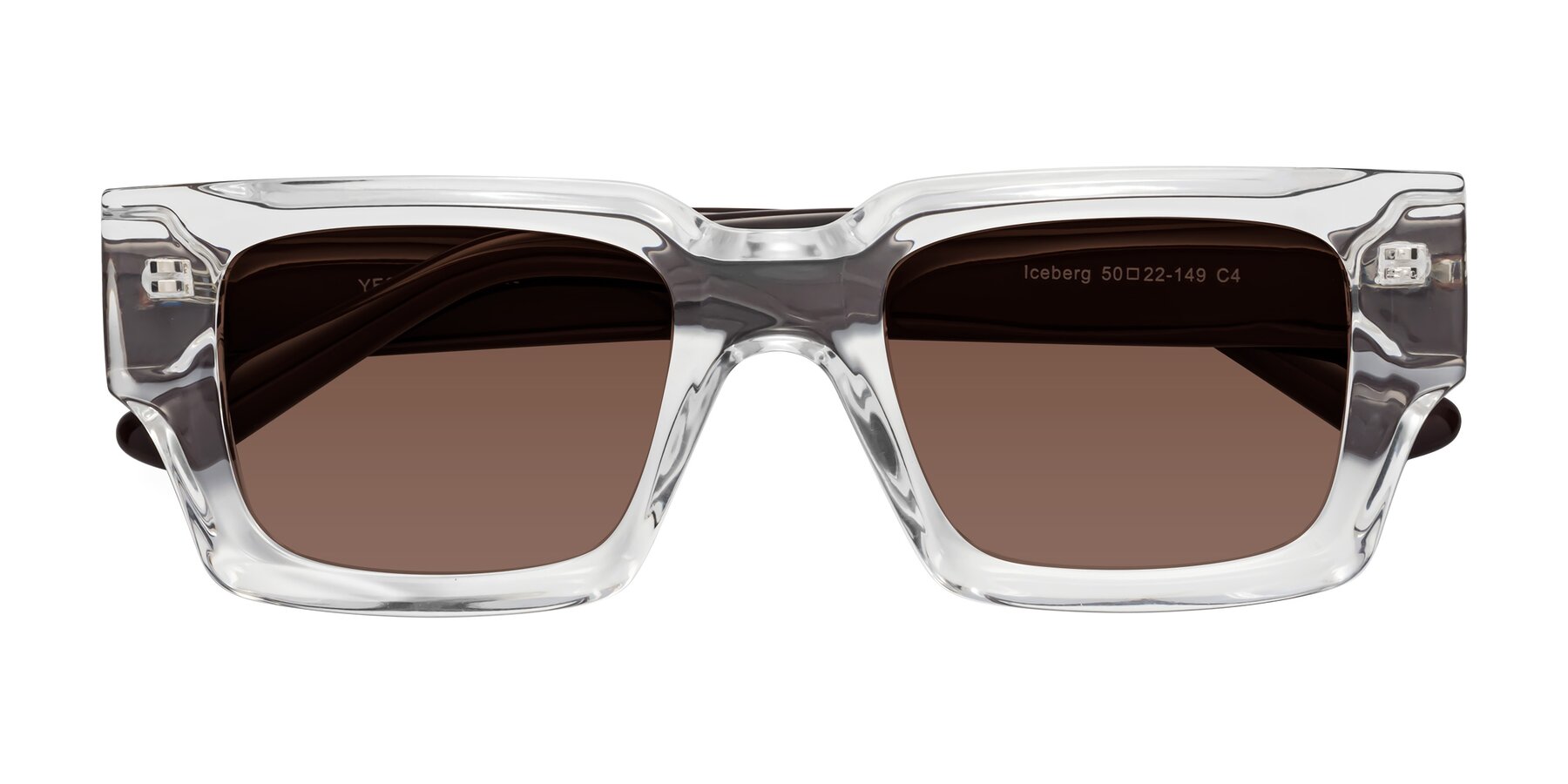 Folded Front of Iceberg in Clear-Chocolate with Brown Tinted Lenses